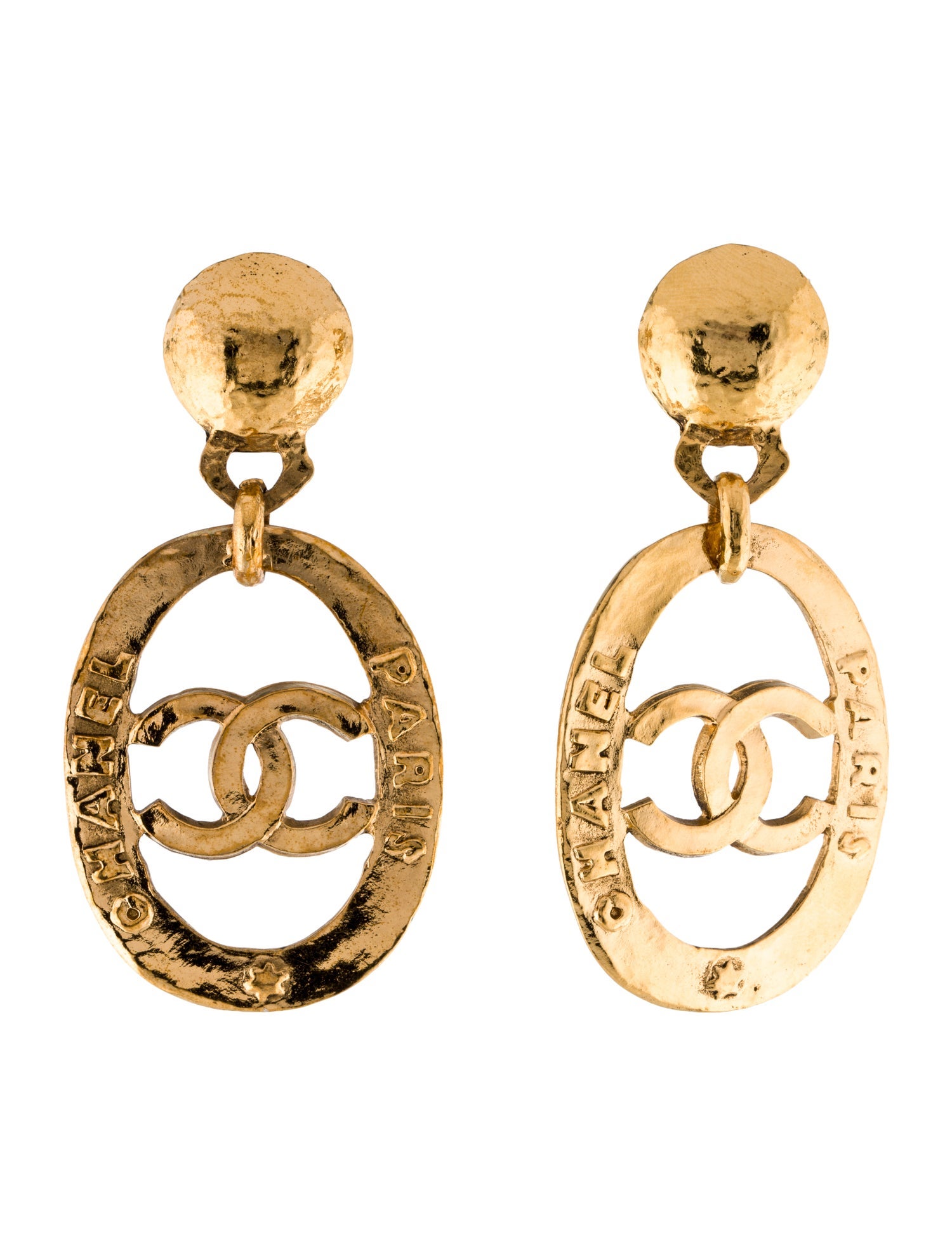 Chanel Vintage CC Drop Clip-On Earrings