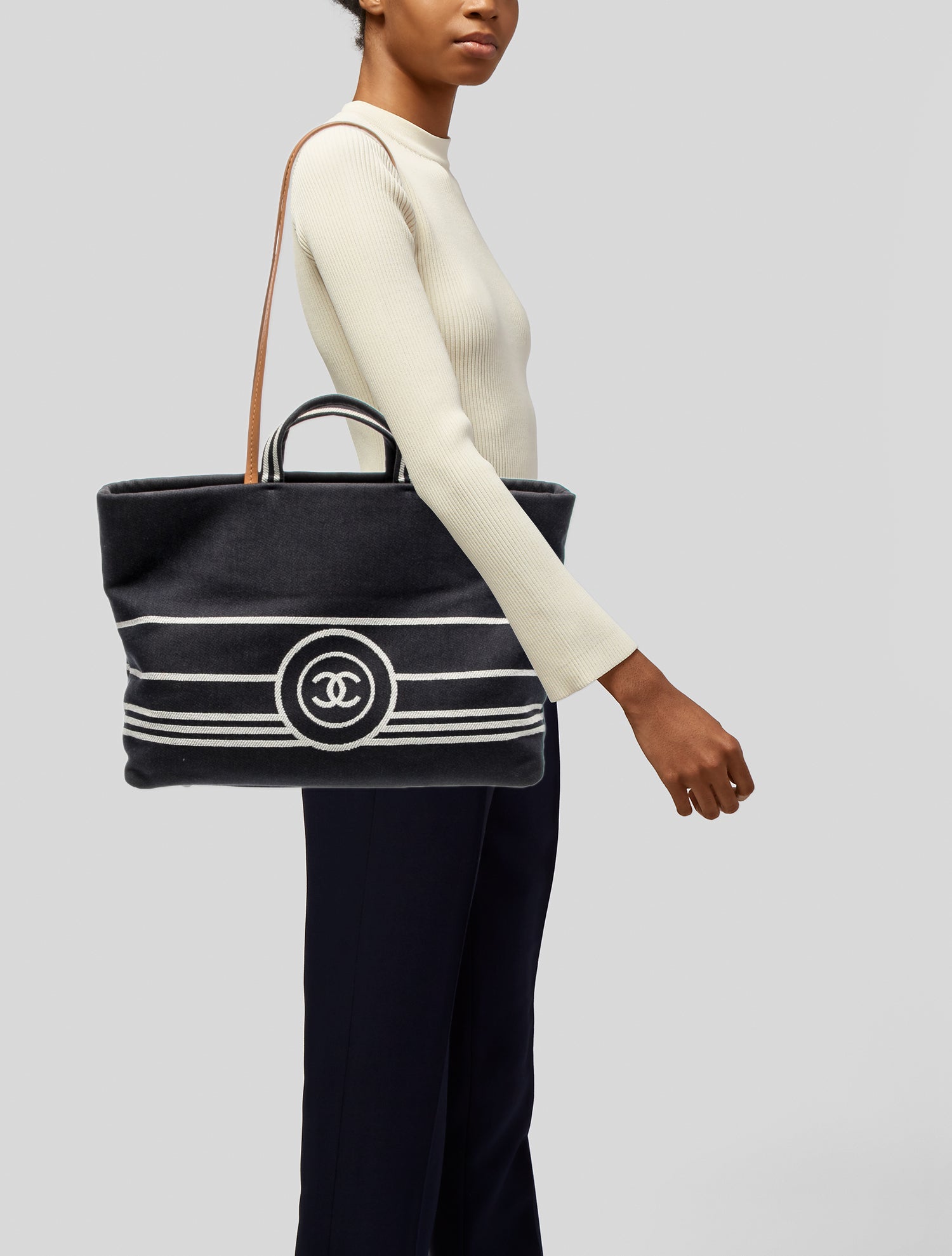 Chanel CC Denim Shopping Tote