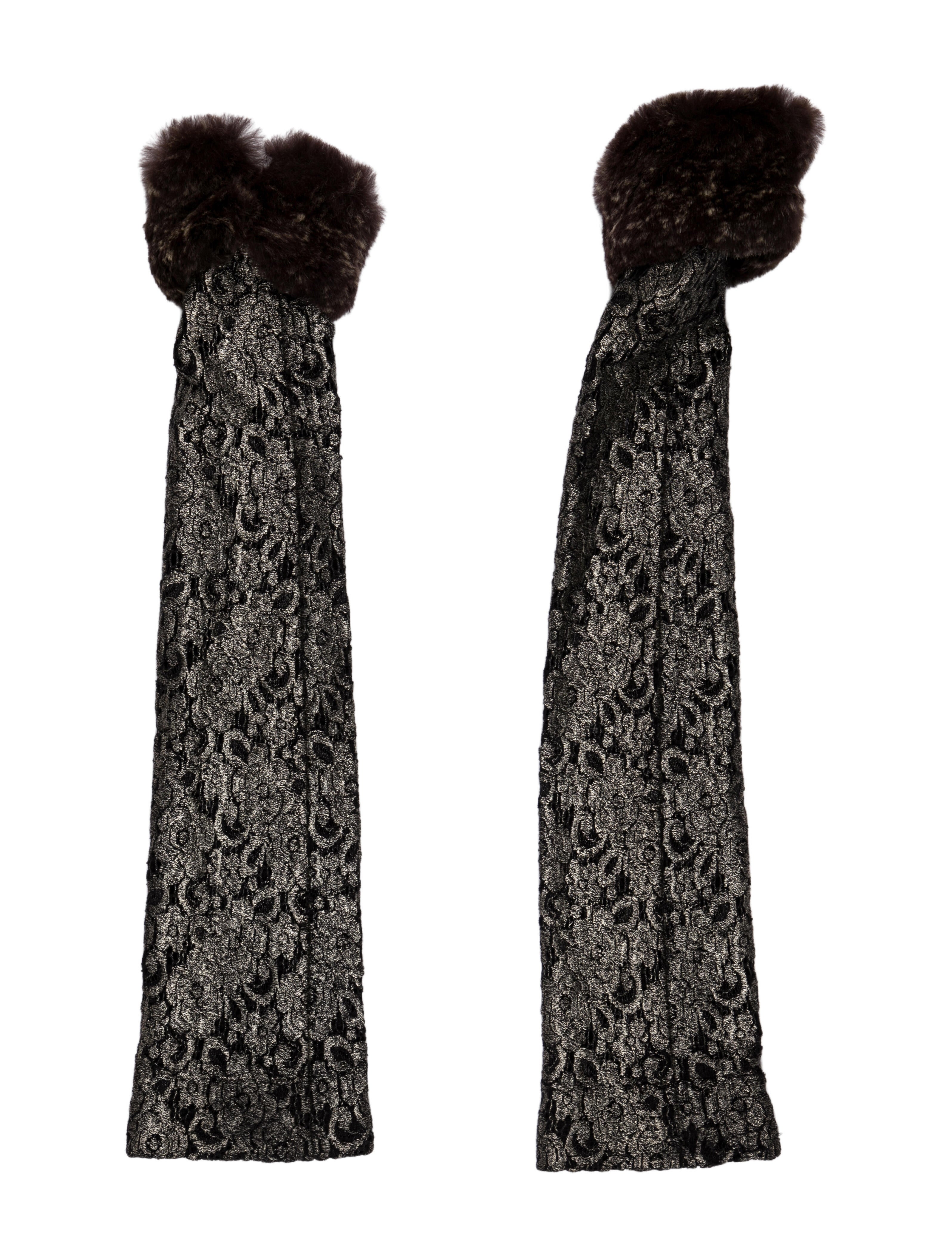 Chanel Fur-Trimmed Arm Warmers