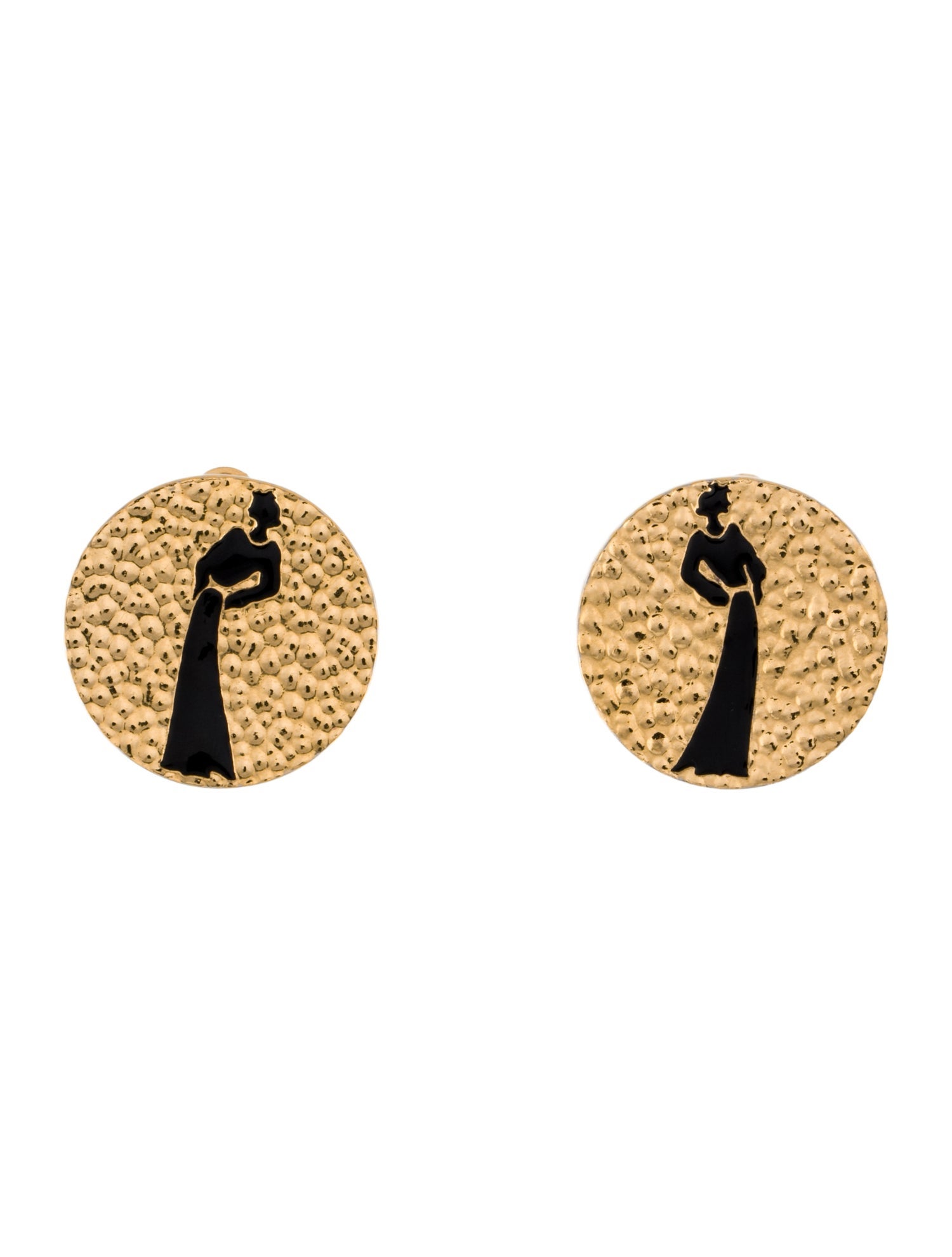 Chanel Vintage Enamel Mademoiselle Clip-On Earrings