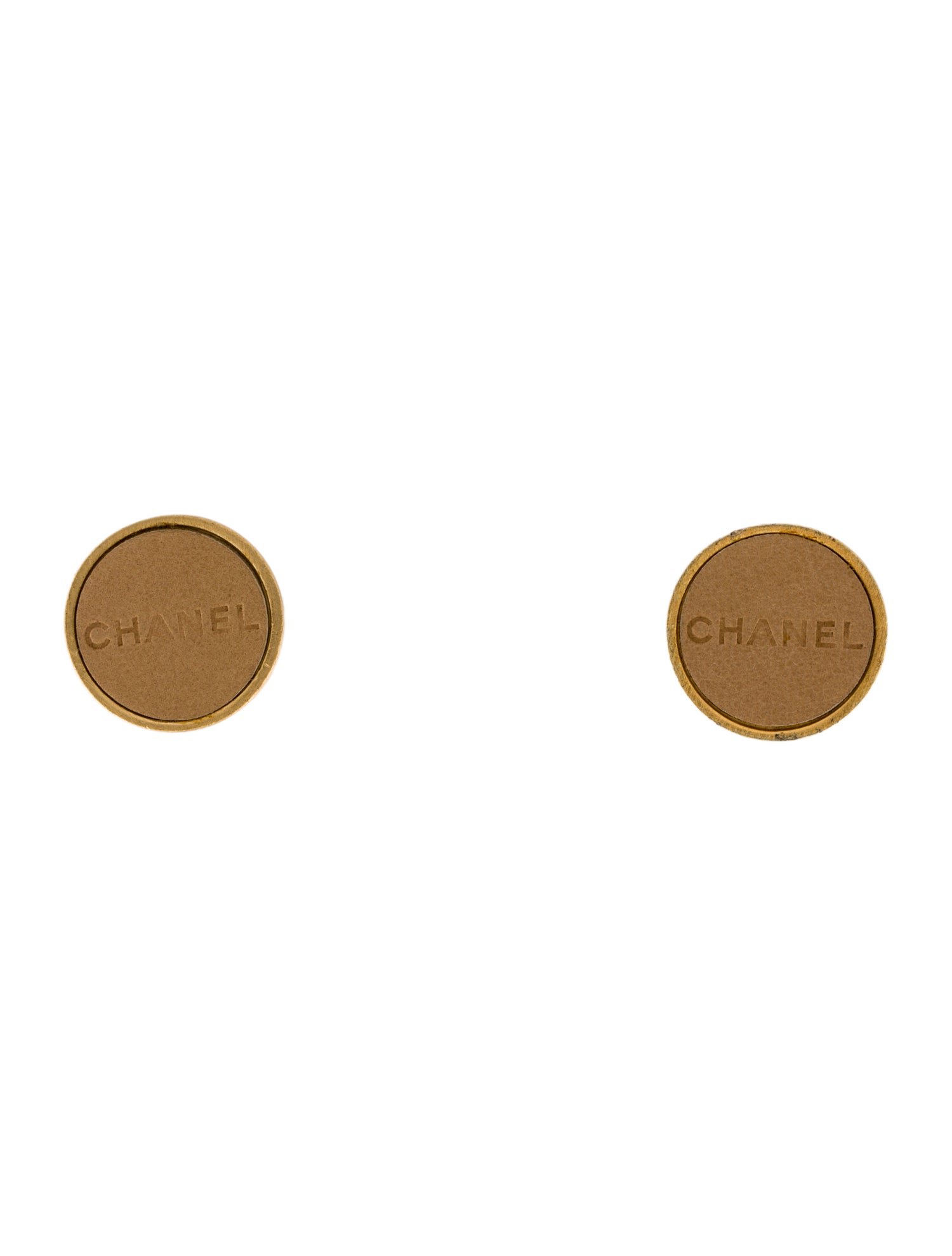 Chanel Leather Logo Clip-On Earrings