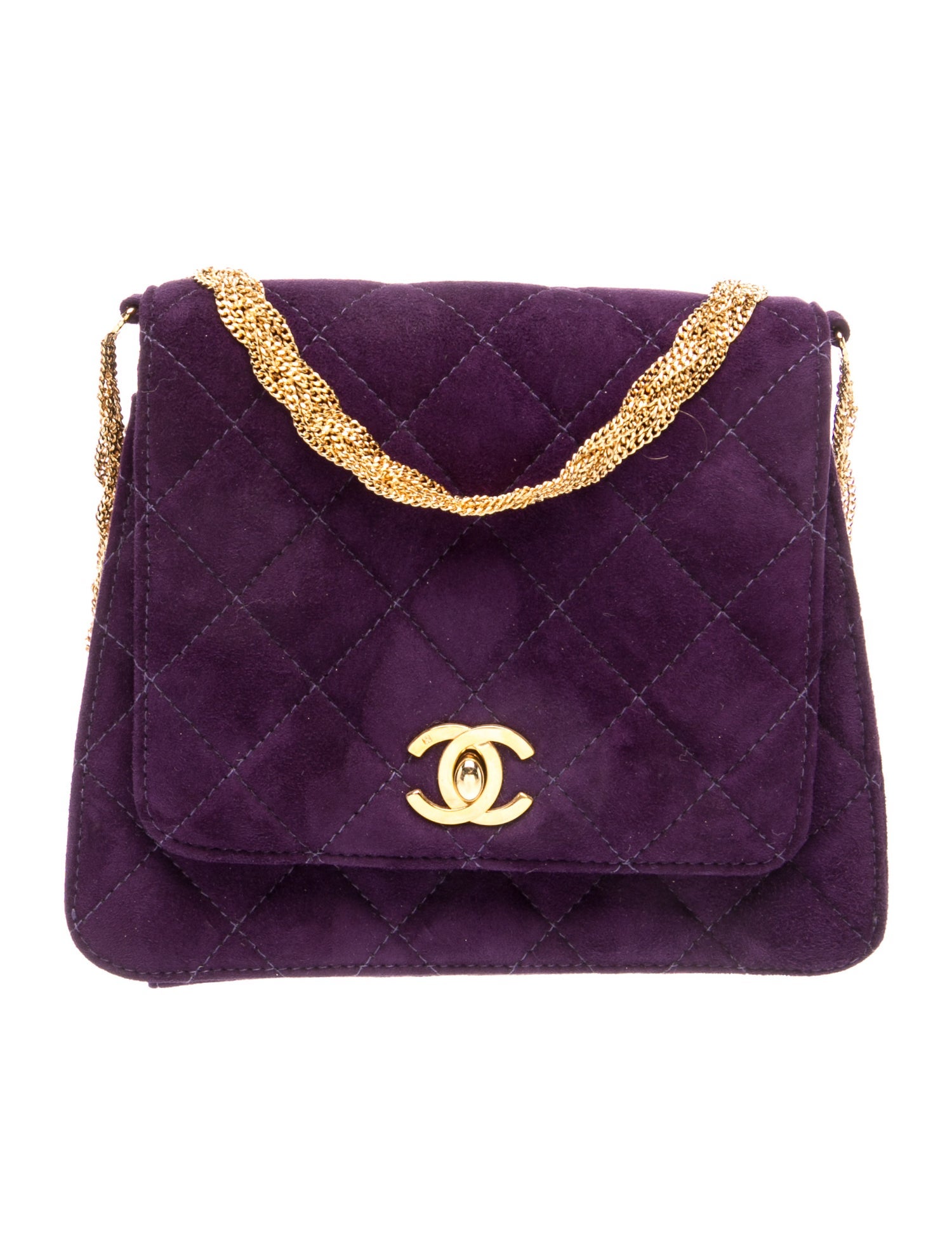Chanel Velvet Quilted Shoulder Bag