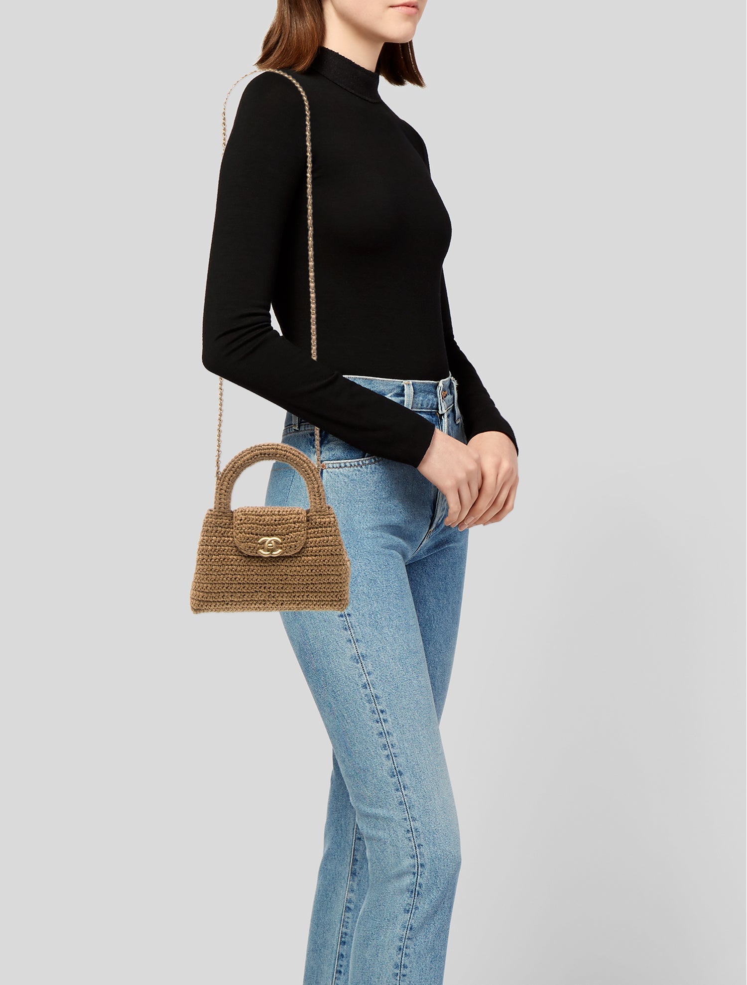 Chanel Raffia Mini Kelly Flap Bag
