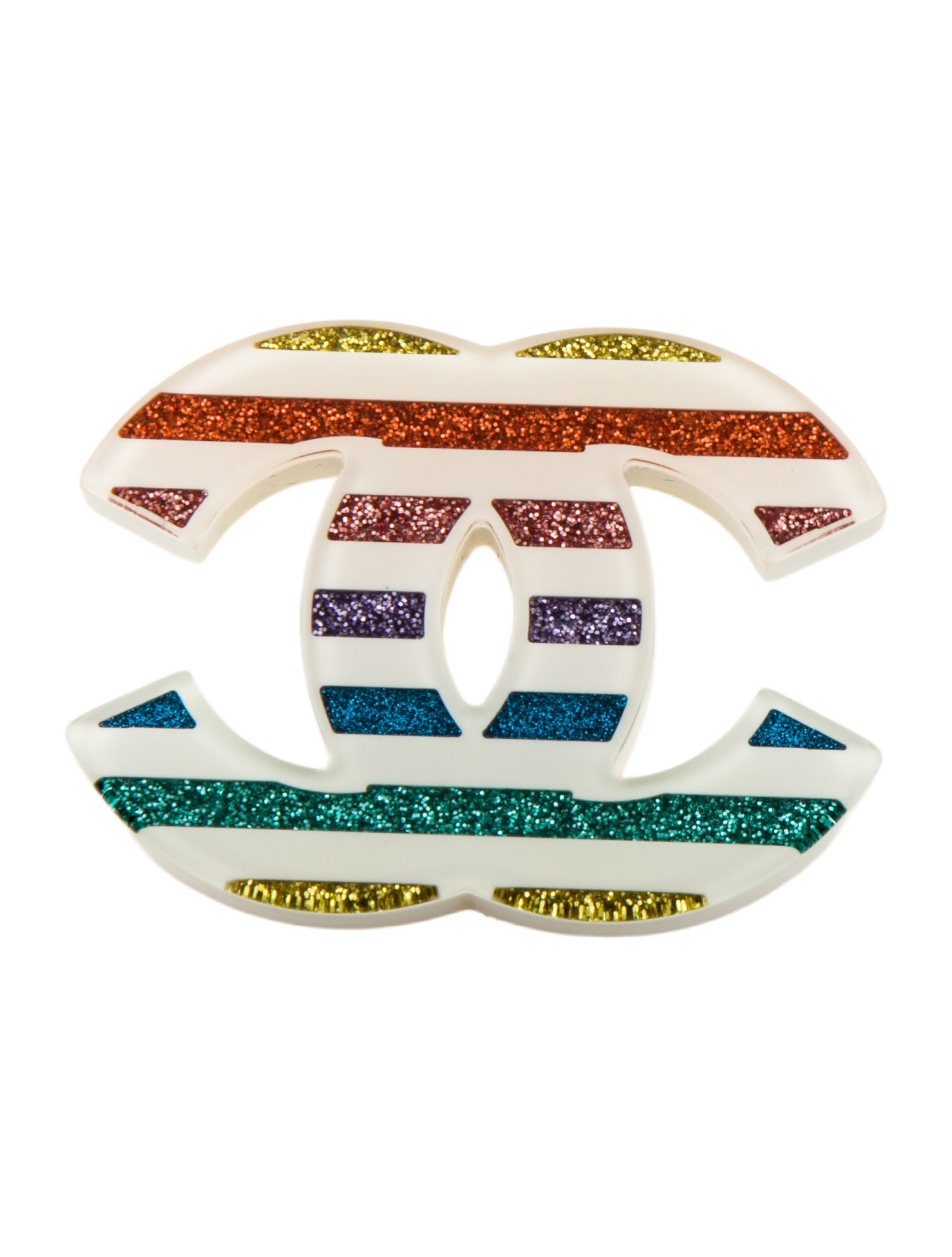Chanel Resin CC Brooch Pin