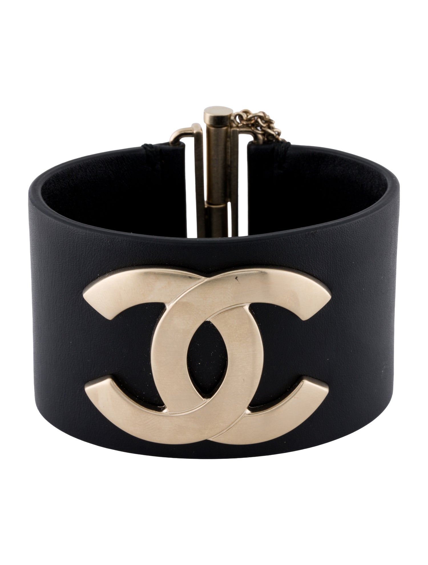 Chanel Leather CC Cuff Bracelet