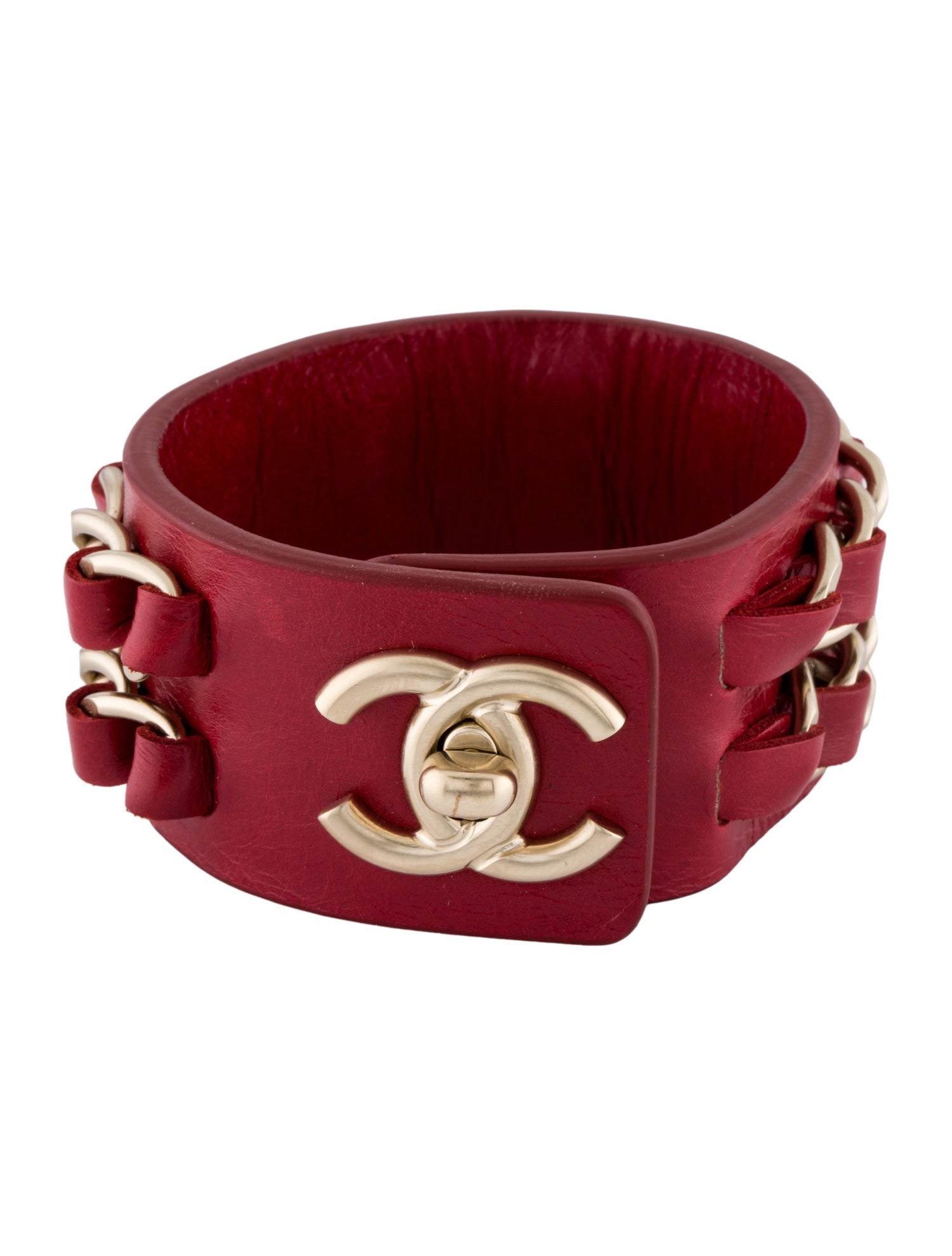 Chanel Leather & Chain Wrap Bracelet