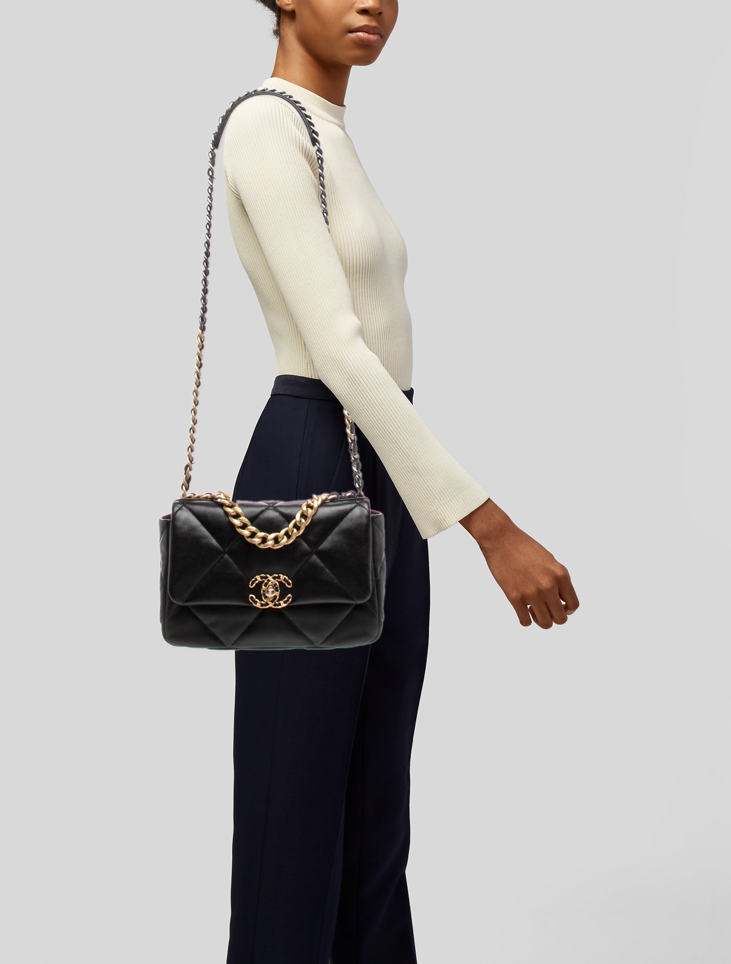 Chanel Medium 19 Flap Bag - Black Crossbody Bags, Handbags