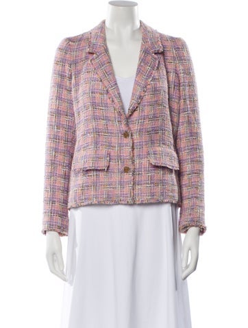 Pre-owned Chanel 2005 Tweed Blazer In Purple