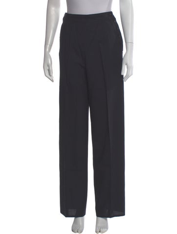 Pre-owned Chanel Vintage Wide Leg Pants In Blue