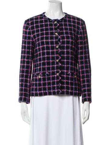 Pre-owned Chanel 2024 Plaid Print Evening Jacket In Multi