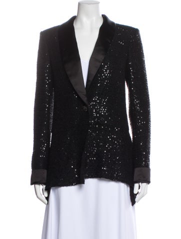 Pre-owned Chanel 2018 Printed Blazer In Black