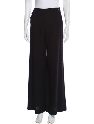 Pre-owned Chanel 2021 Wide Leg Pants In Black