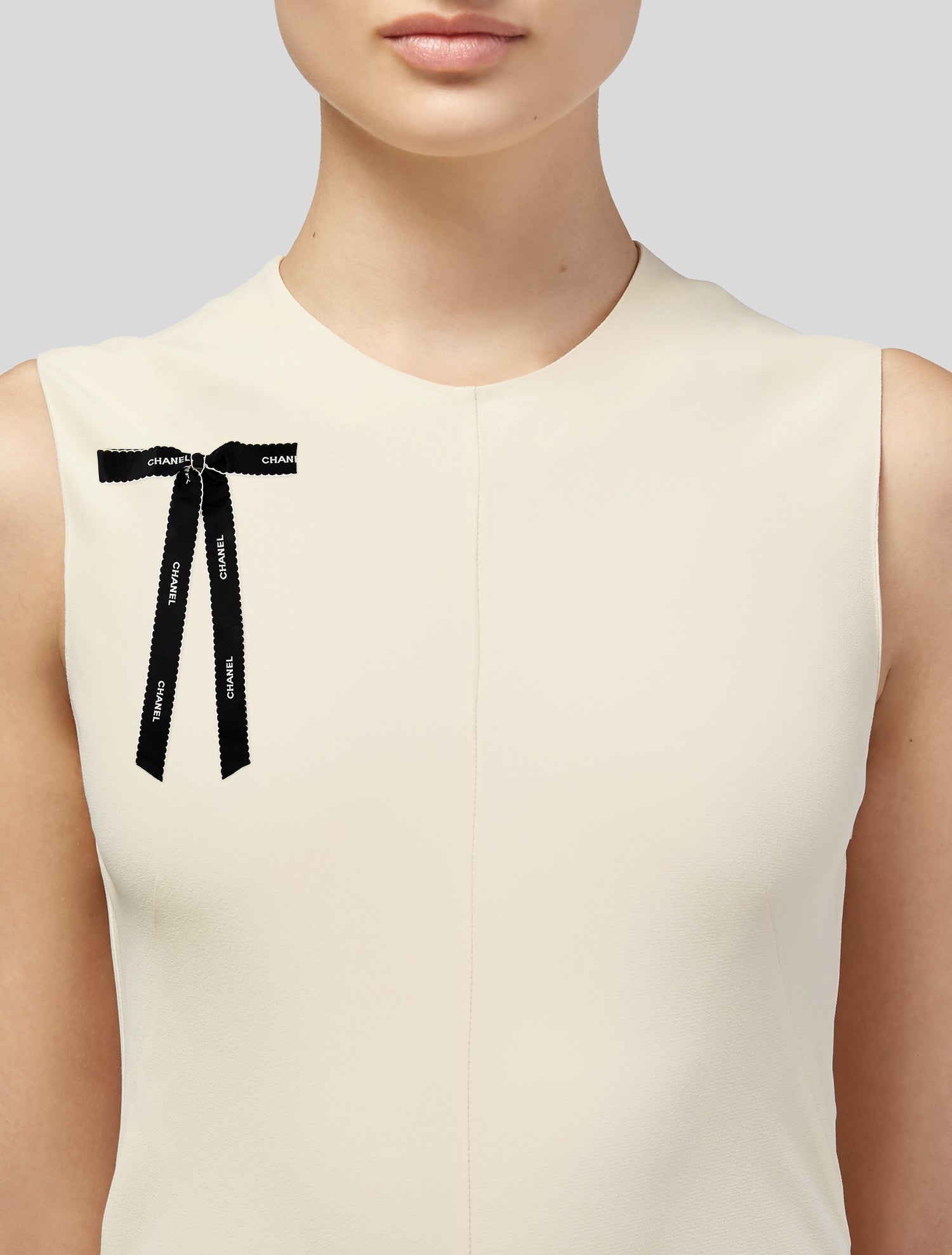 Chanel Vintage Ribbon Logo Oversized Bow Pin Brooch