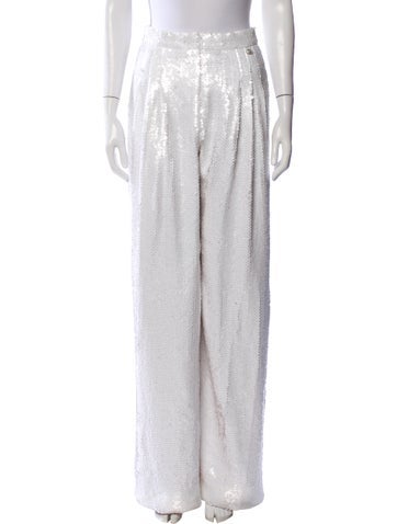 Pre-owned Chanel 2019 Wide Leg Pants In White