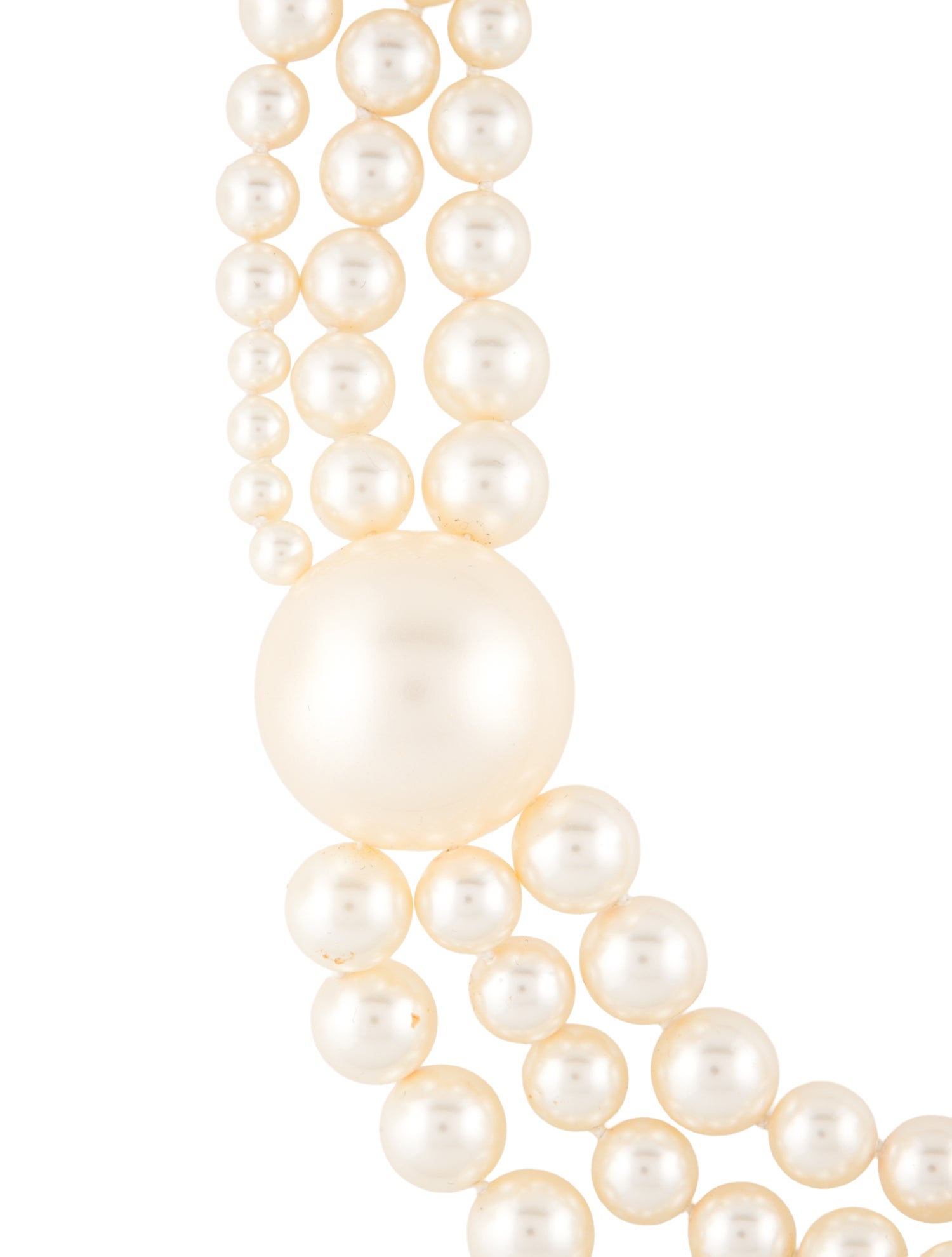 Chanel Faux Pearl CC Multistrand Necklace