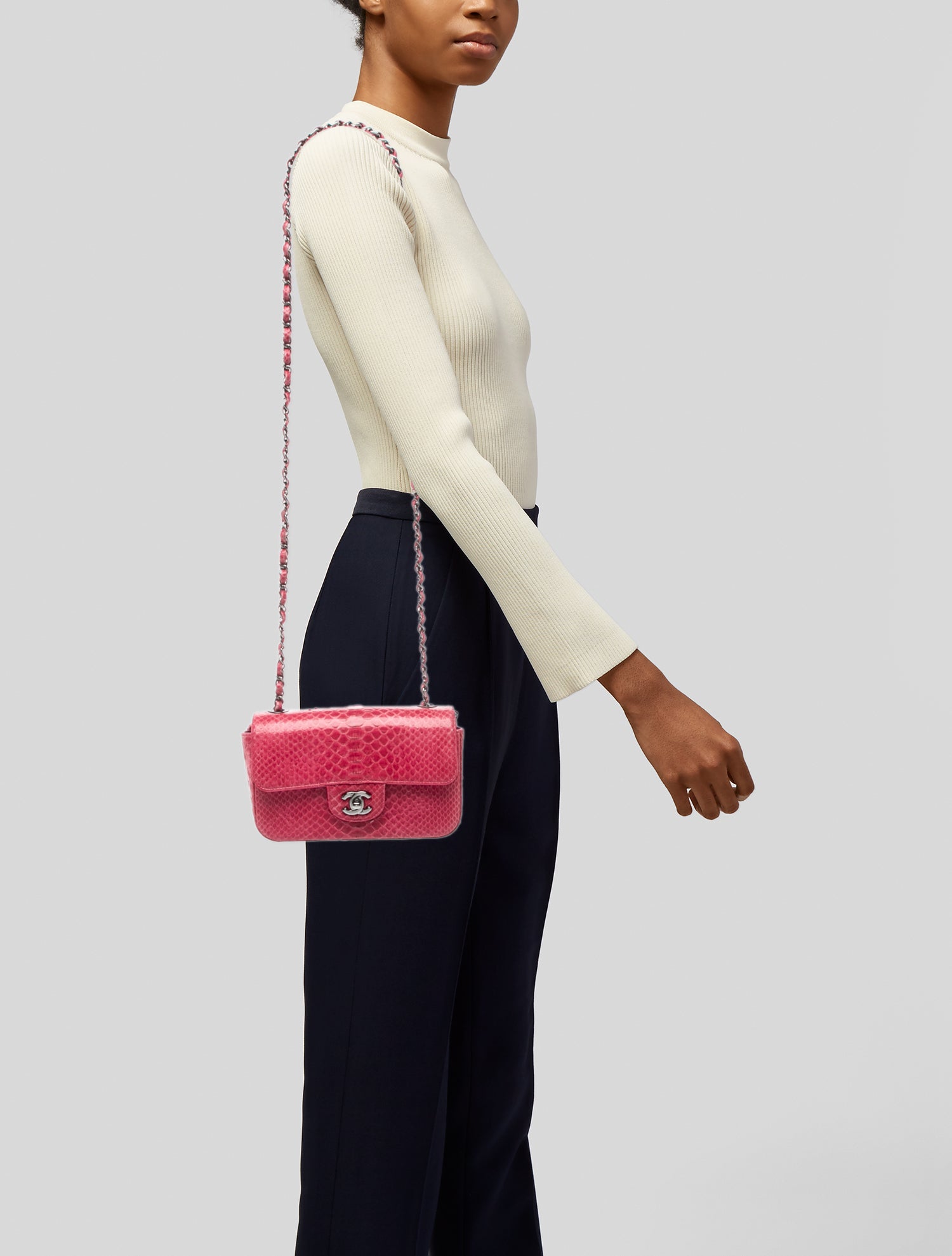 Chanel Python Rectangular Mini Flap Bag