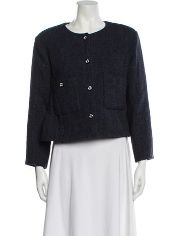 Pre-owned Chanel 2021 Wool Evening Jacket In Blue