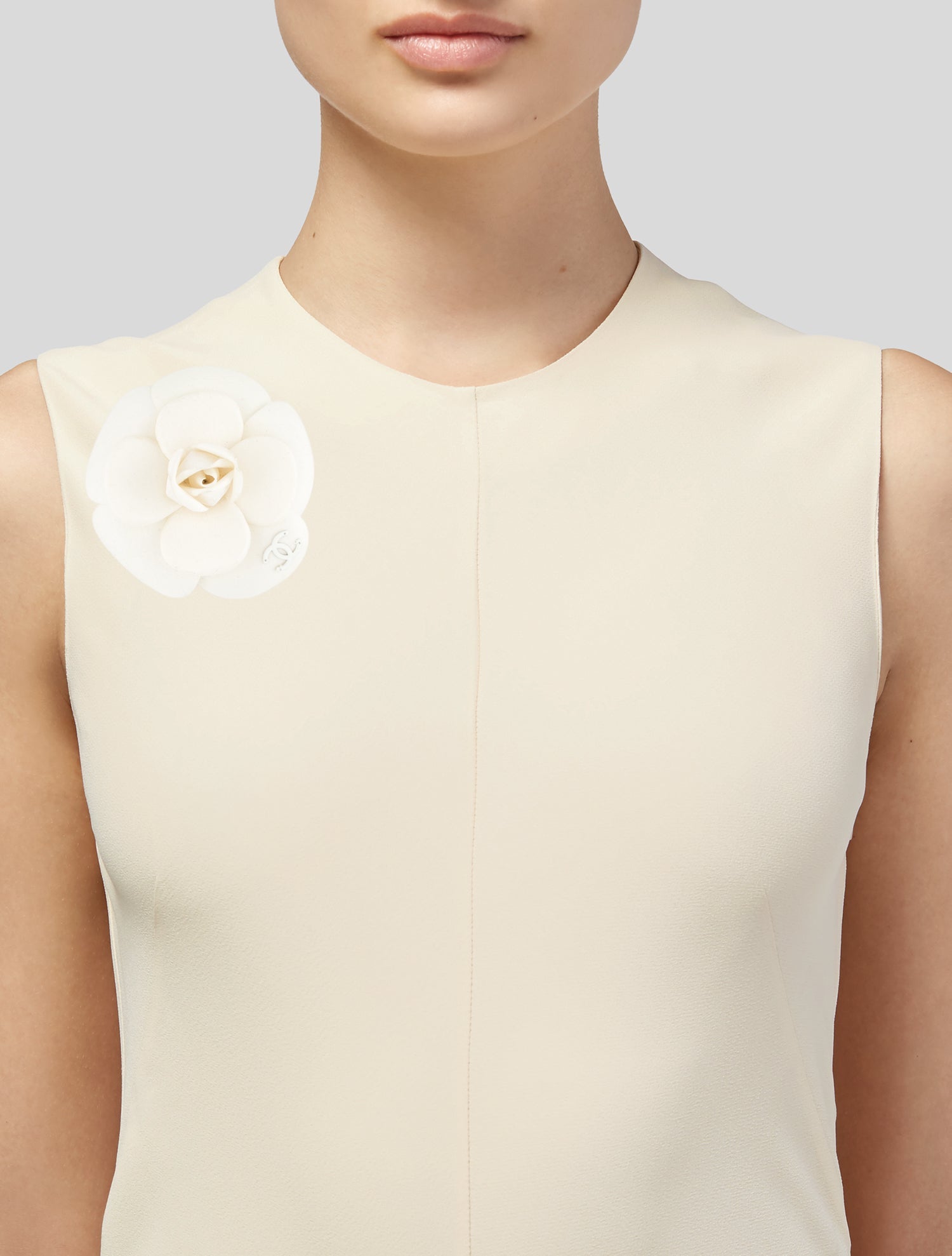 Chanel Vintage CC Camellia Brooch