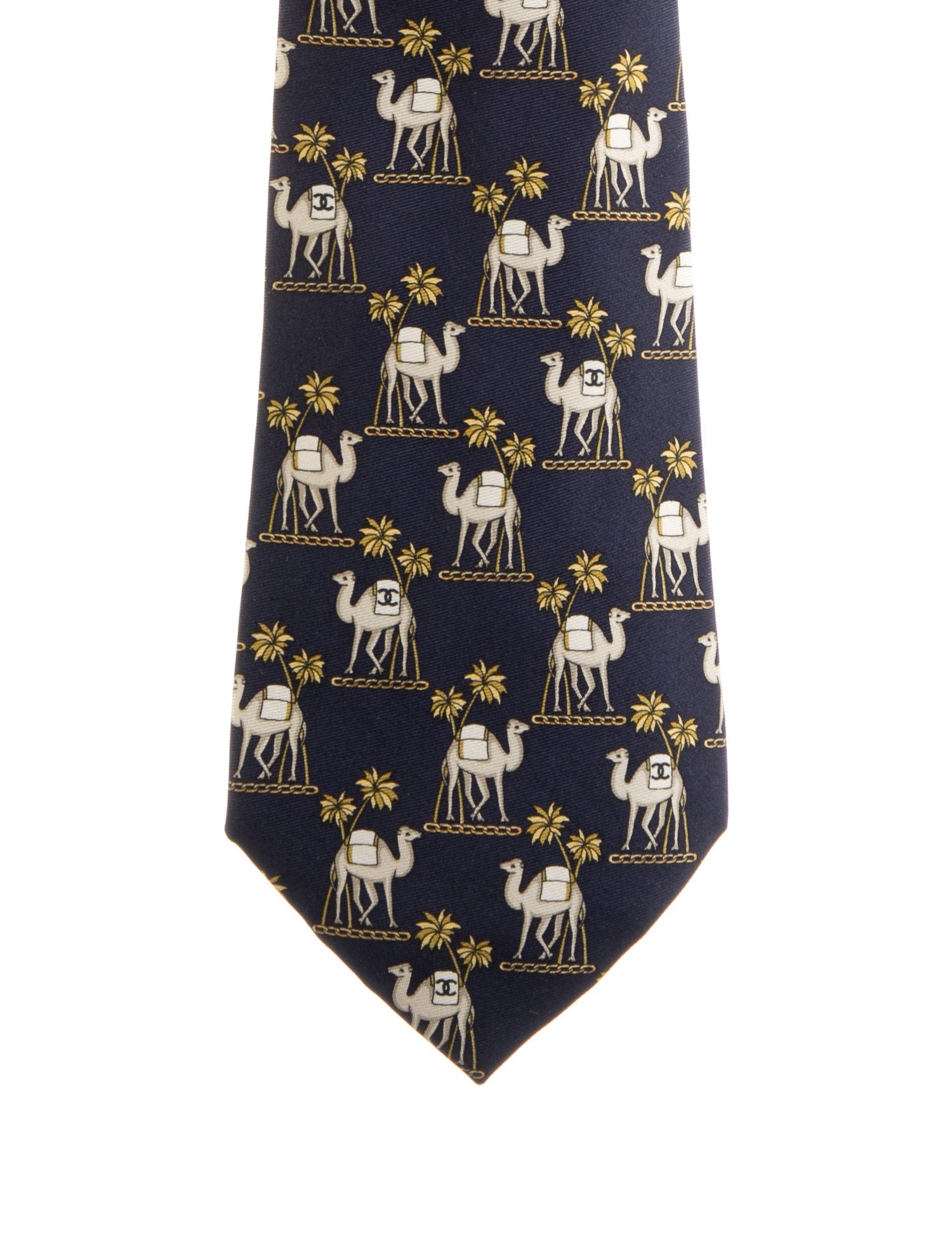Chanel CC Camel Silk Tie