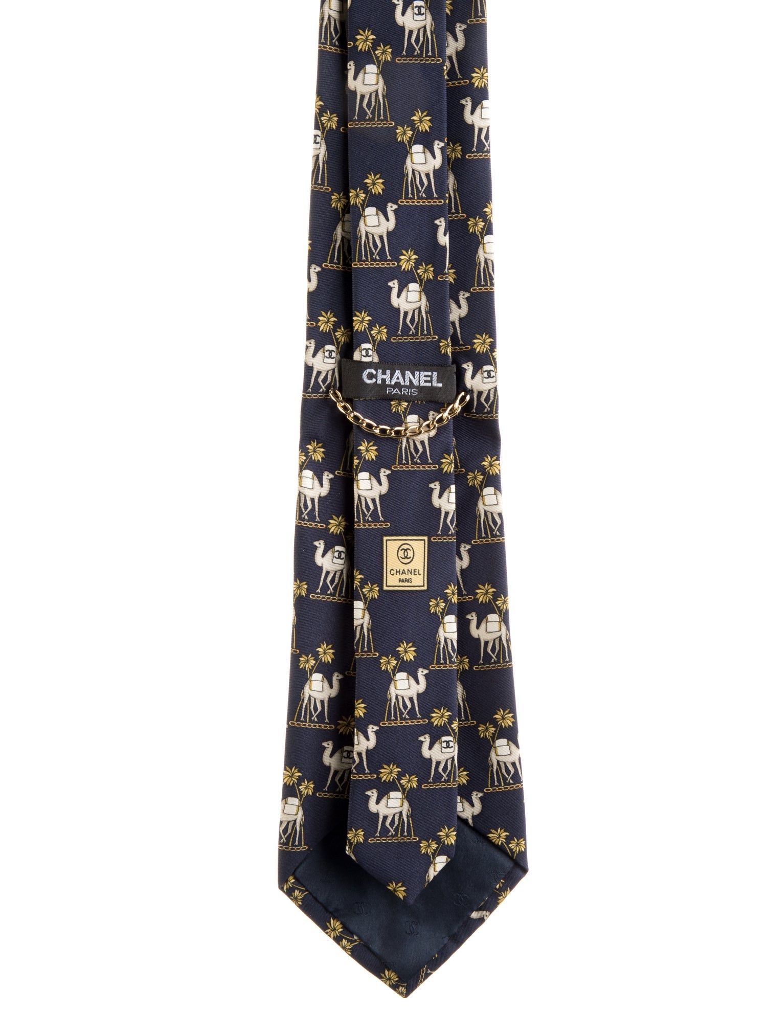 Chanel CC Camel Silk Tie