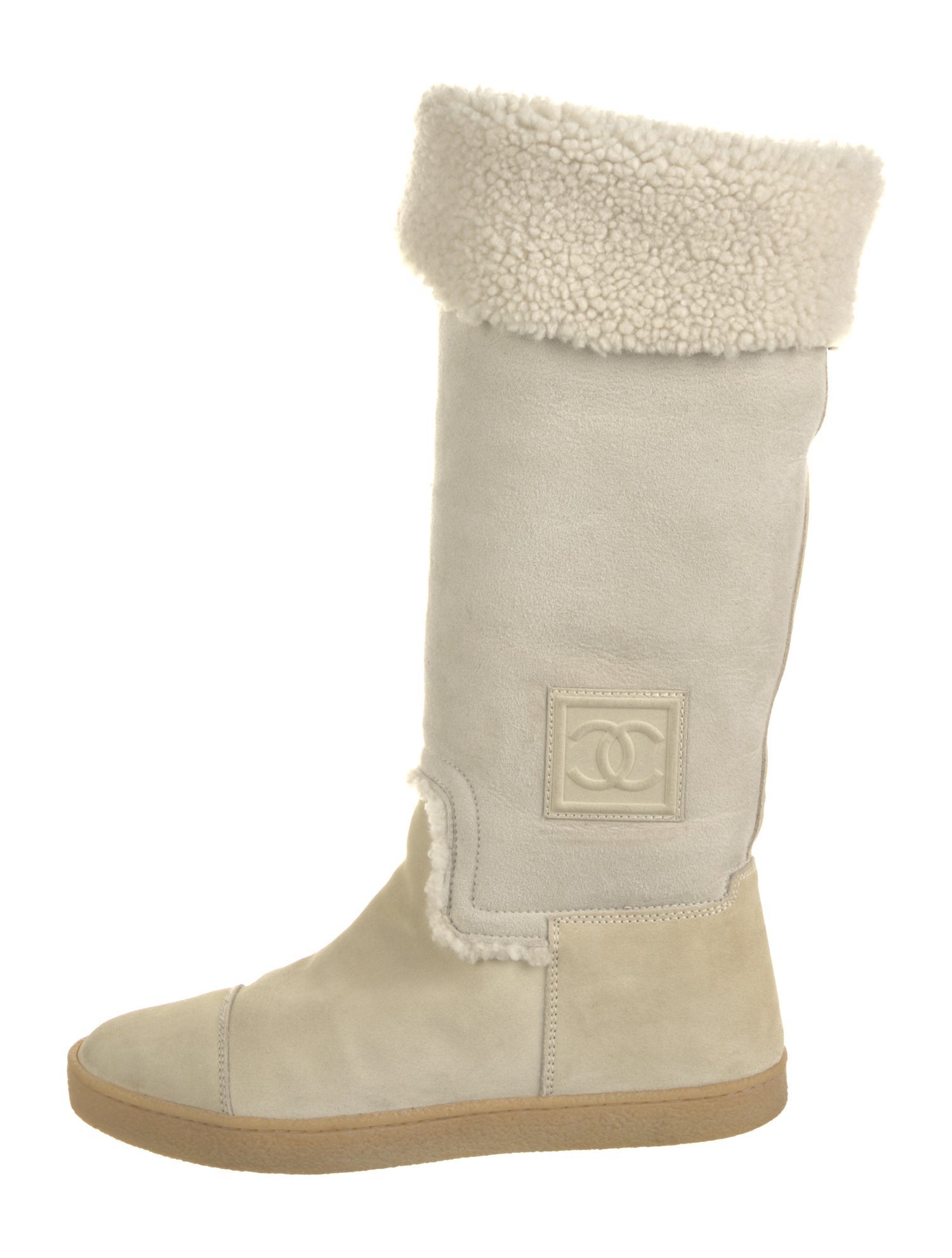 Chanel 2008 Interlocking CC Logo Sock Boots