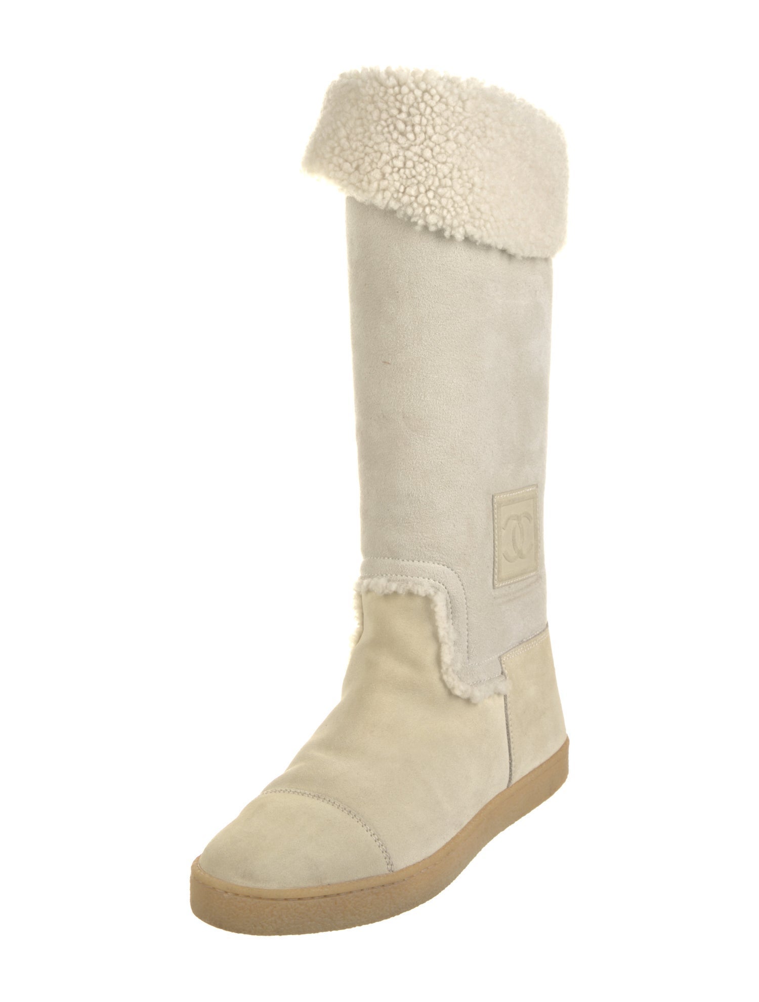 Chanel 2008 Interlocking CC Logo Sock Boots