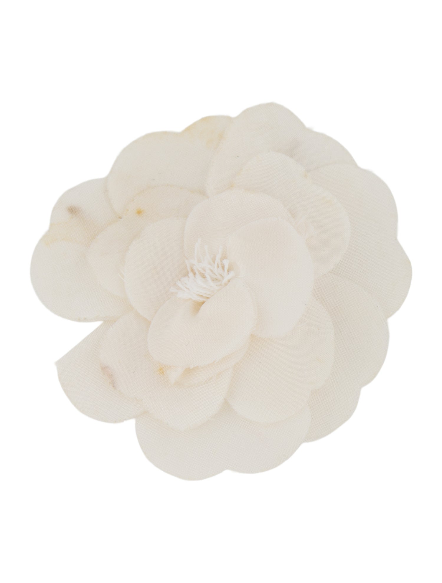 Chanel Vintage Silk Flower Pin Brooch