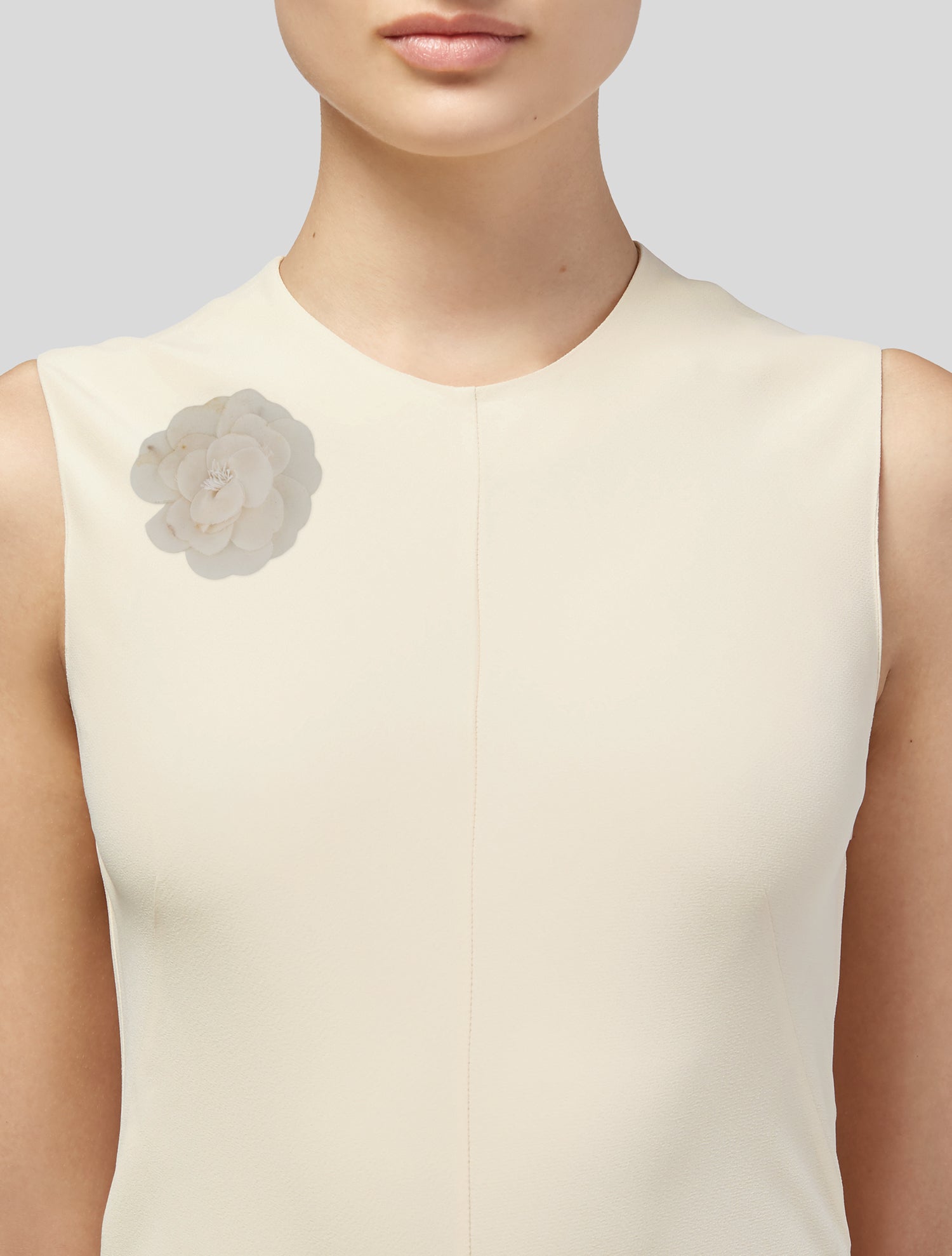 Chanel Vintage Silk Flower Pin Brooch
