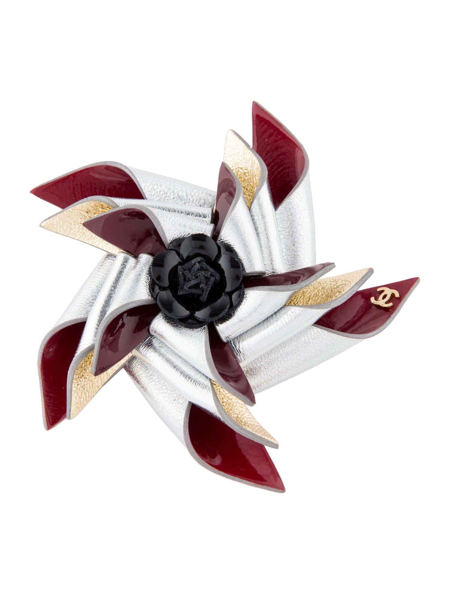Chanel 2026 Leather CC Pinwheel Brooch