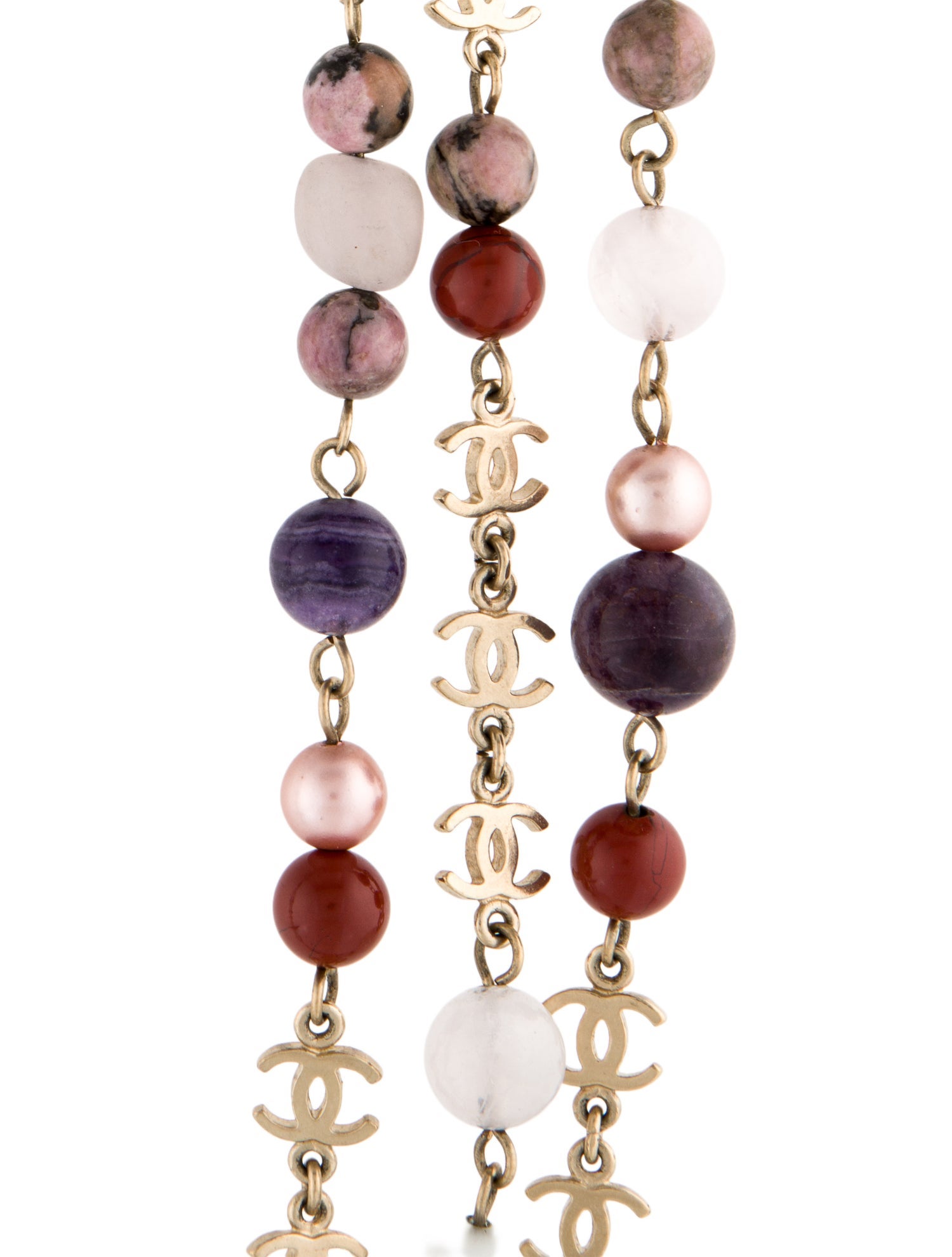 Chanel Faux Pearl, Multistone & Glass CC Necklace