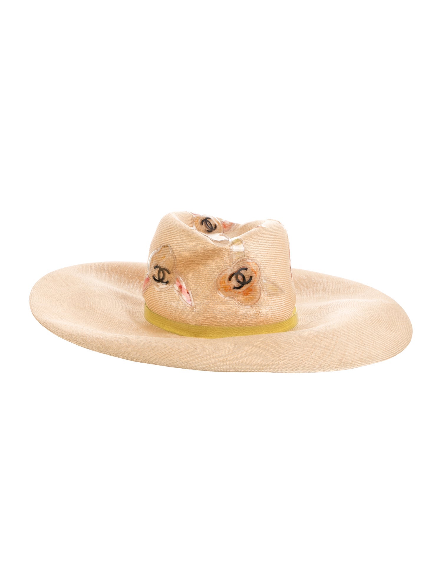 Chanel CC Straw Camellia Sun Hat