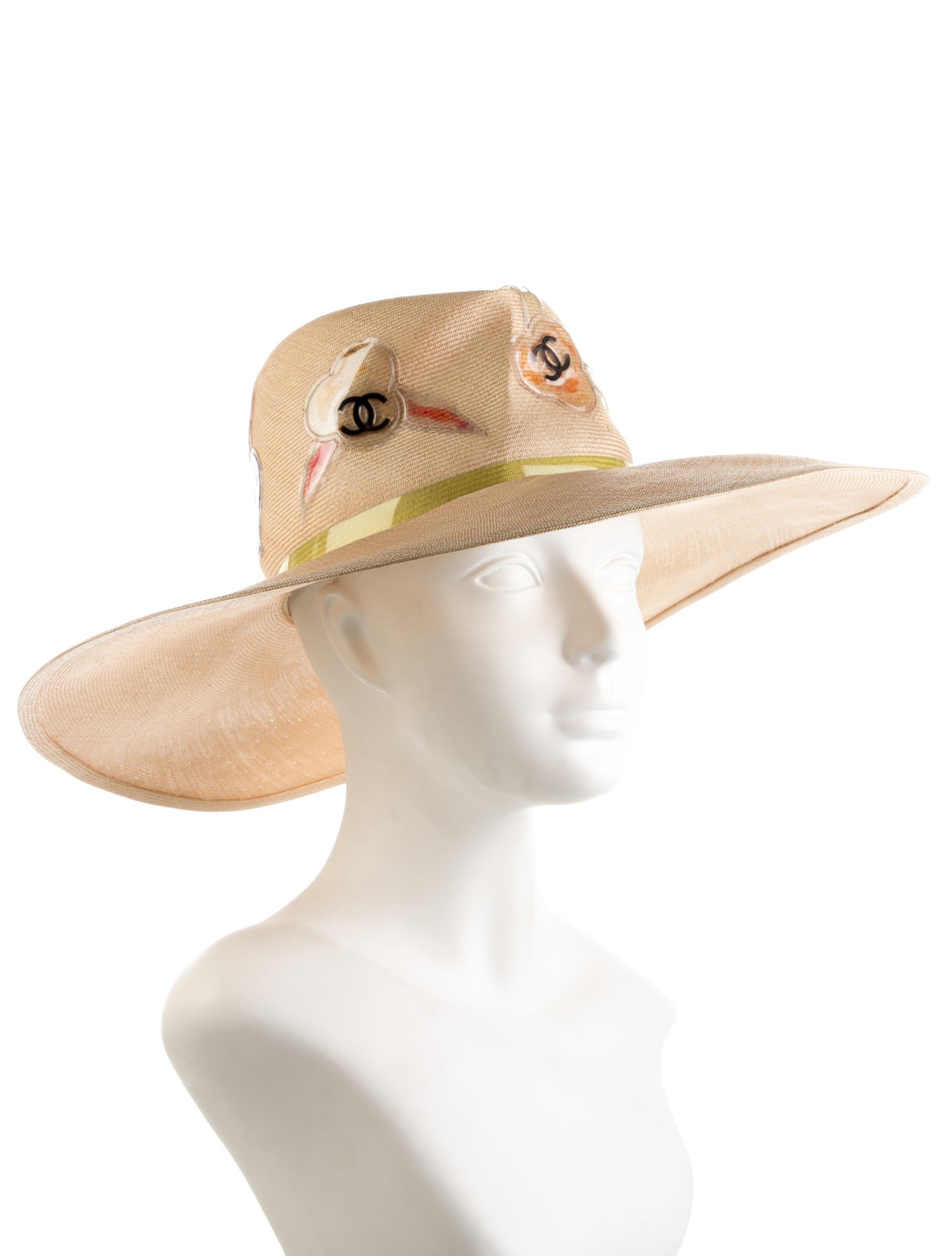 Chanel CC Straw Camellia Sun Hat