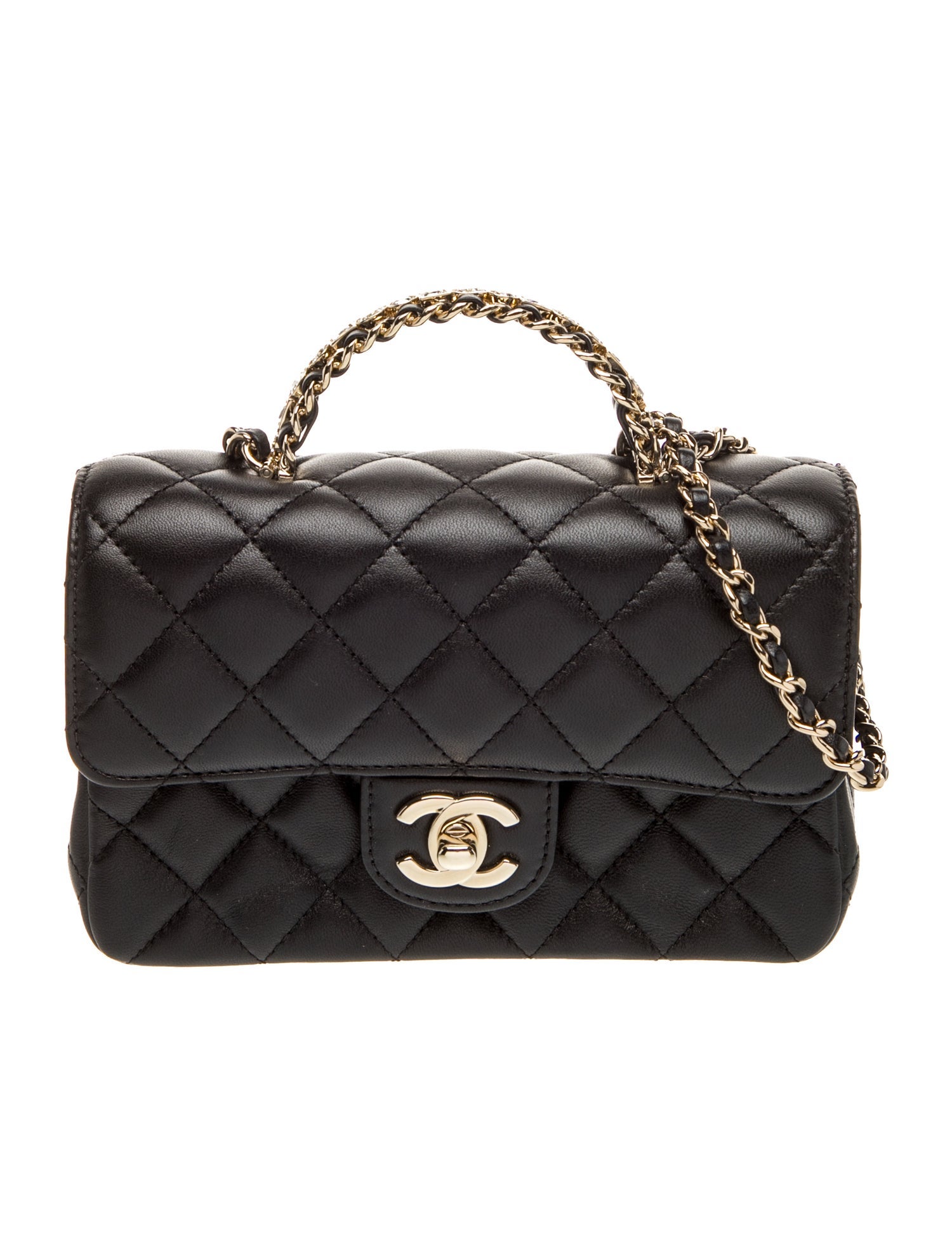Chanel Rectangular Mini Crystal Top Handle Flap Bag