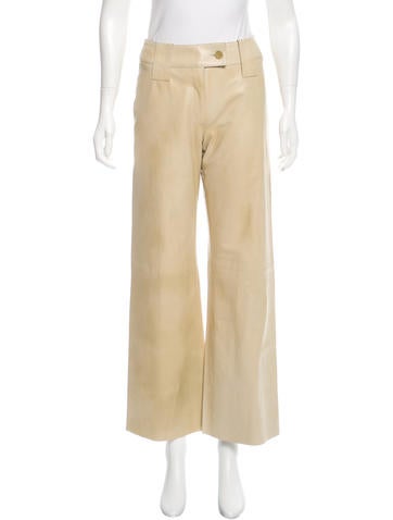 Chanel Wide-Leg Leather Pants
