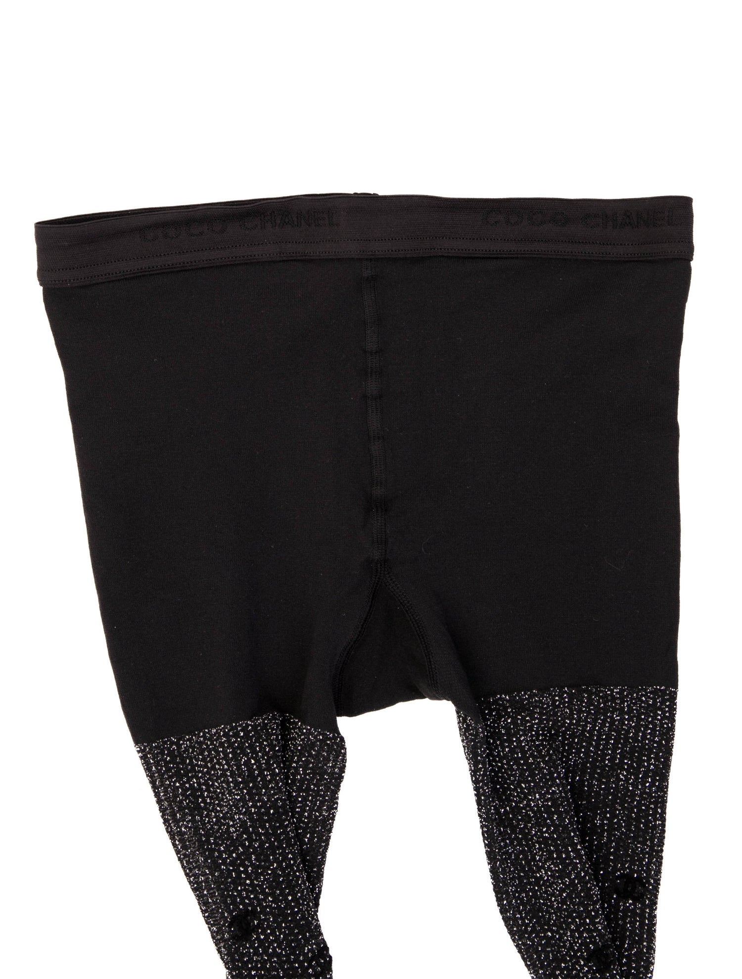 Chanel Metallic CC Knit Tights