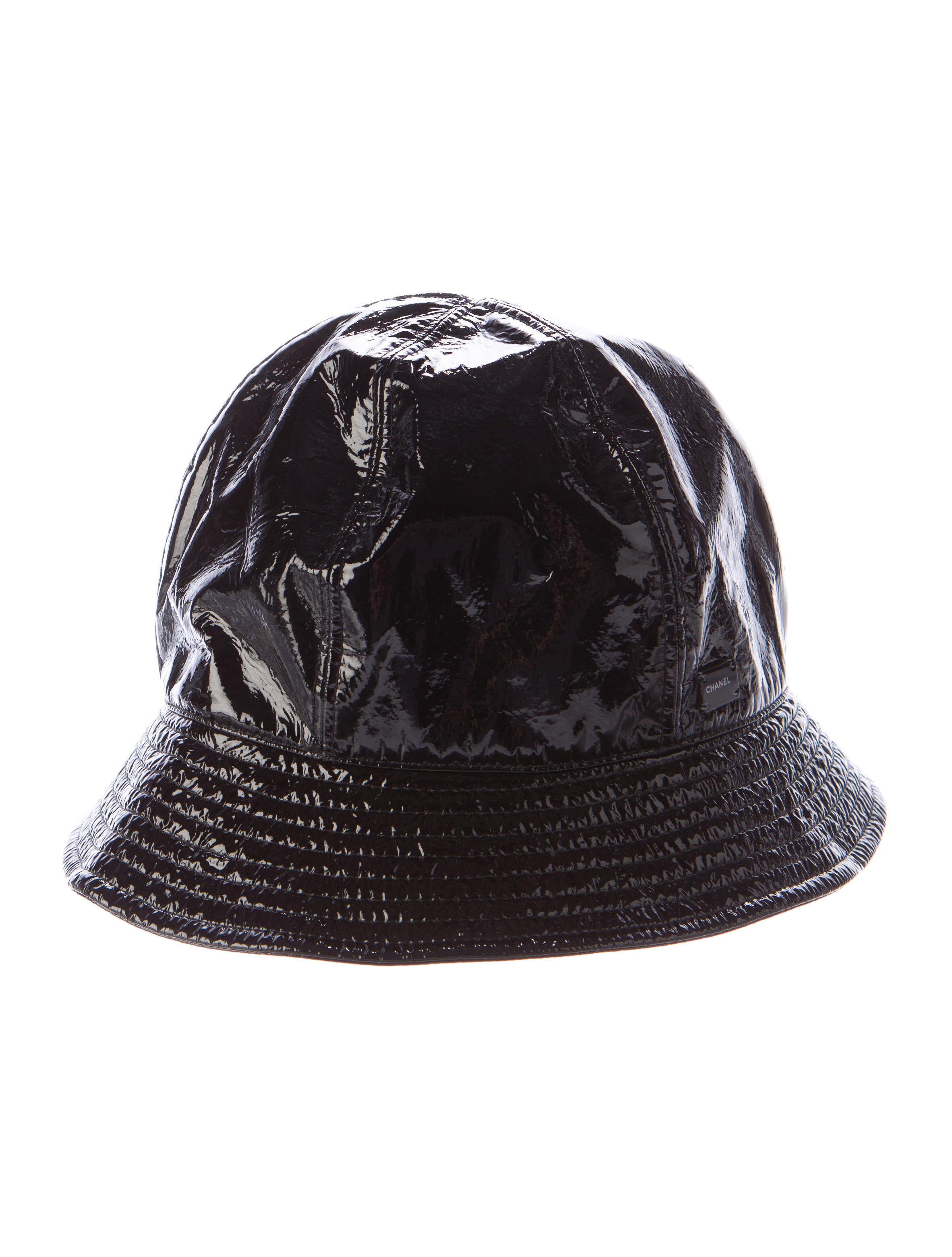 Chanel Patent Leather Bucket Hat Black Hats, Accessories CHA142070