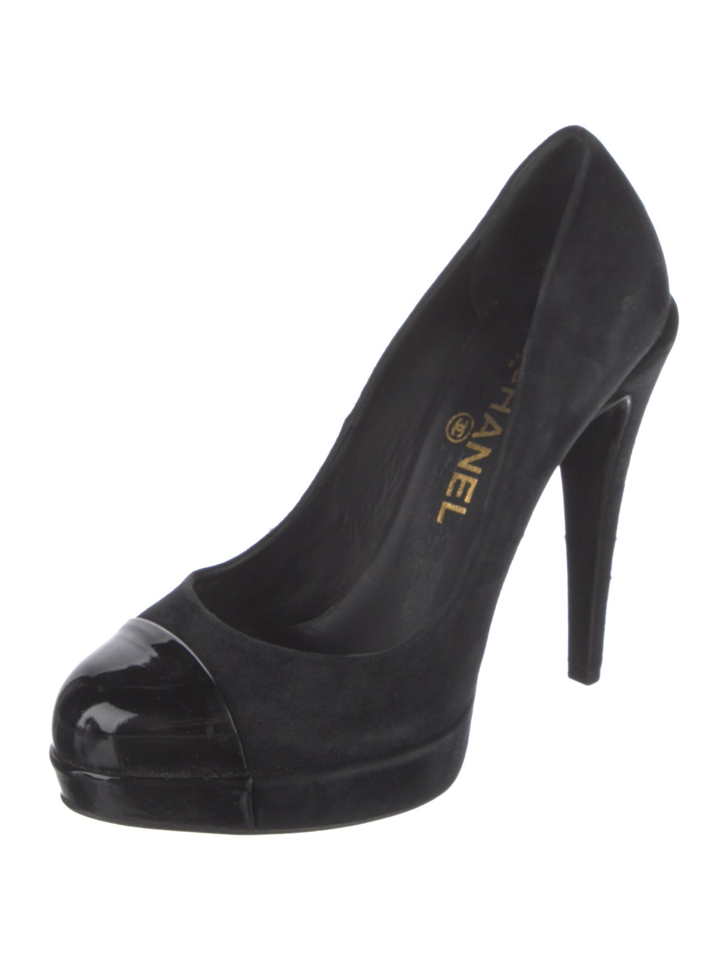 Chanel Interlocking CC Logo Suede Pumps