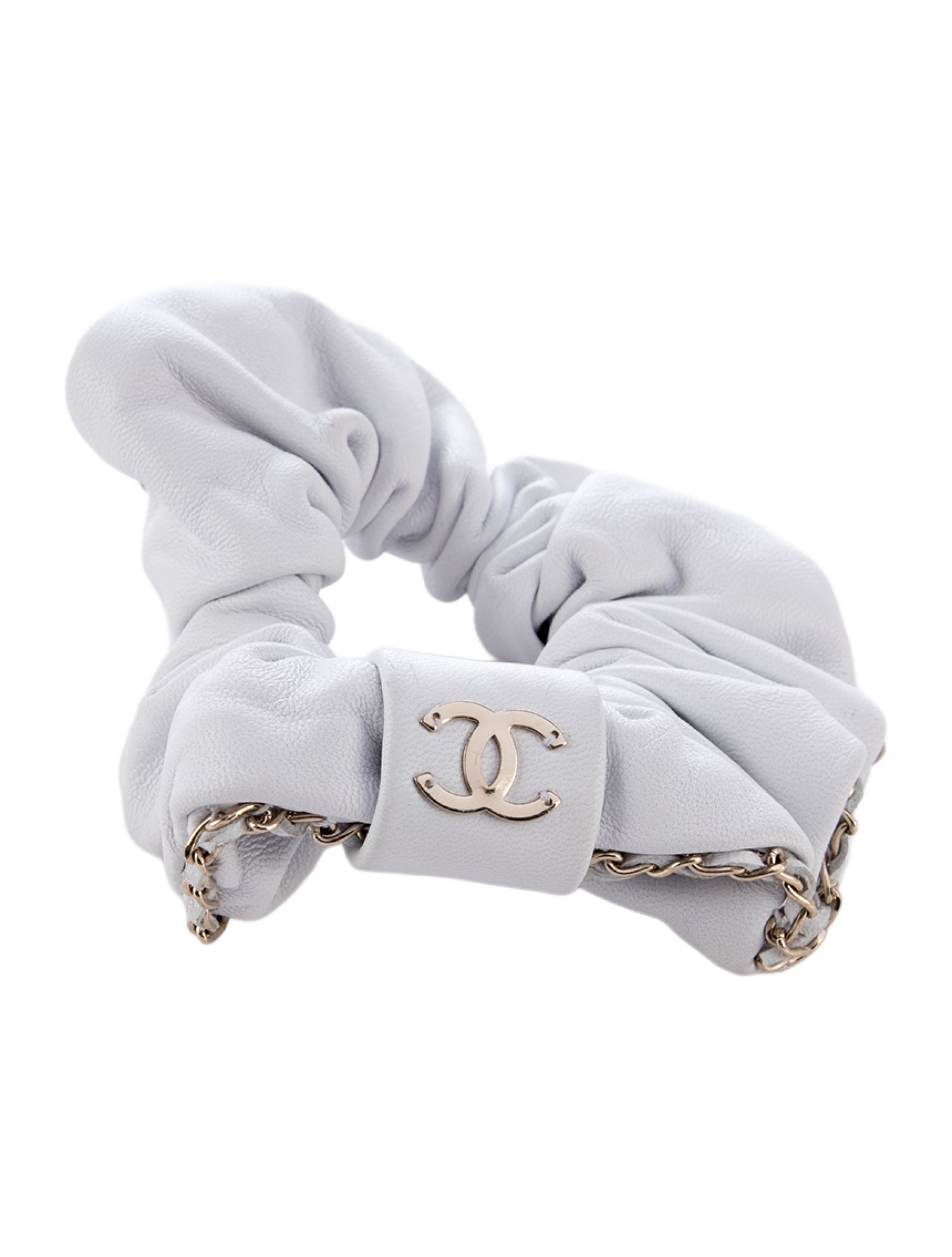 Chanel CC Leather Scrunchie