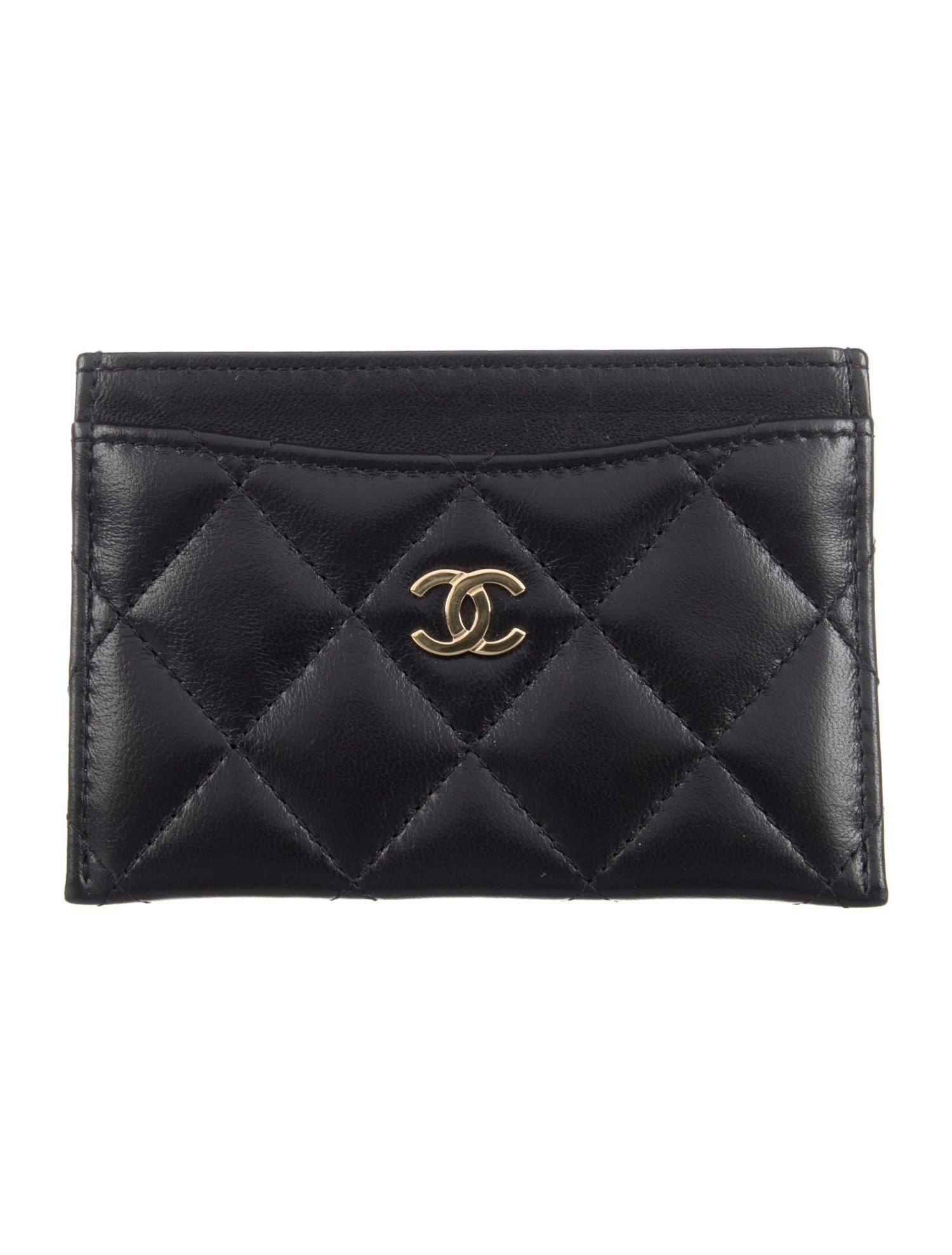 Chanel Interlocking CC Logo Lambskin Card Holder