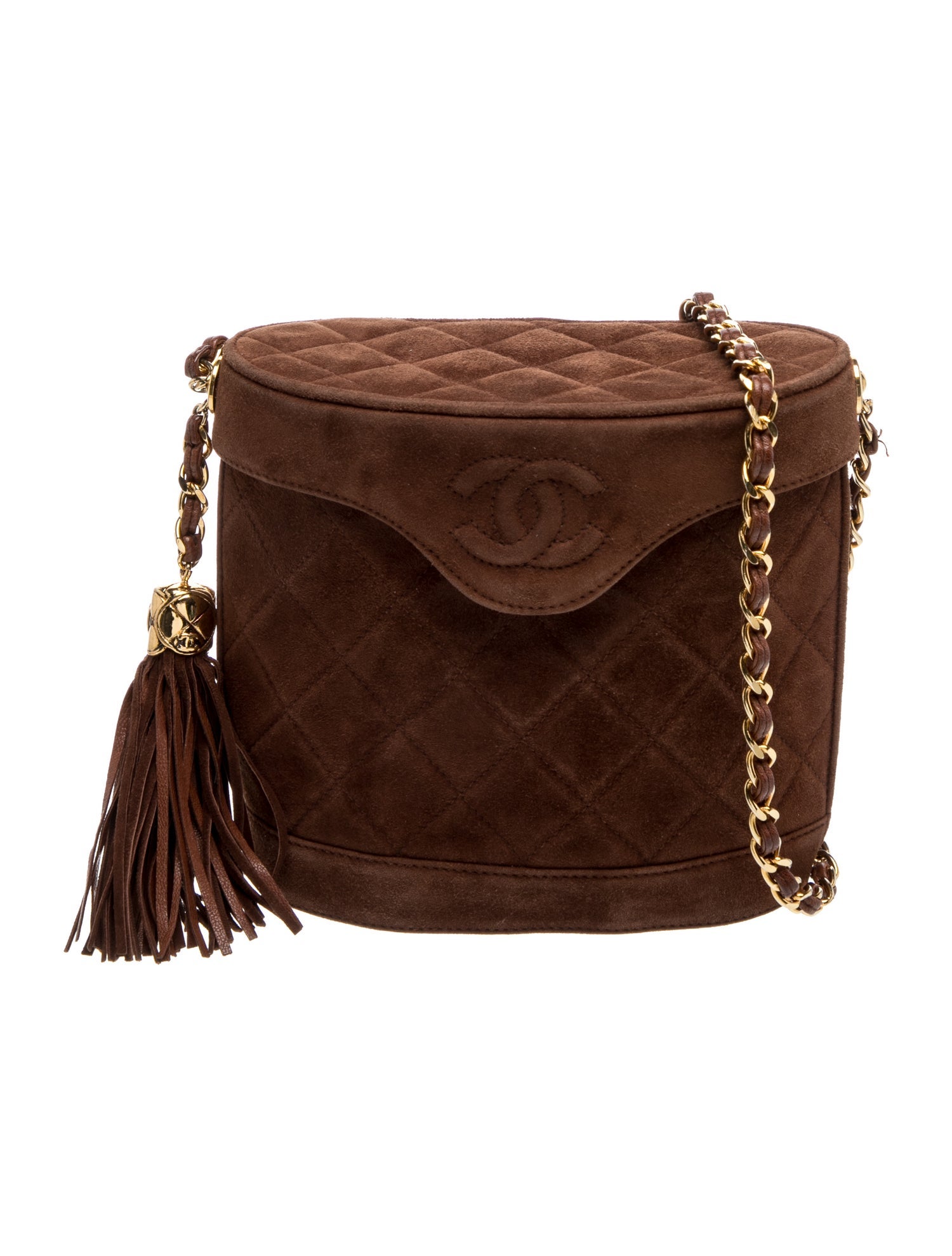 Chanel Quilted Suede Tassel Bag