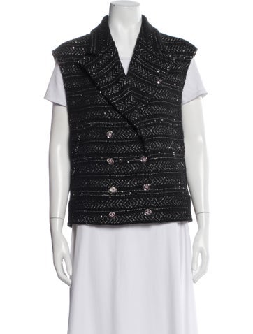 Pre-owned Chanel 2023 Wool Vest In Black