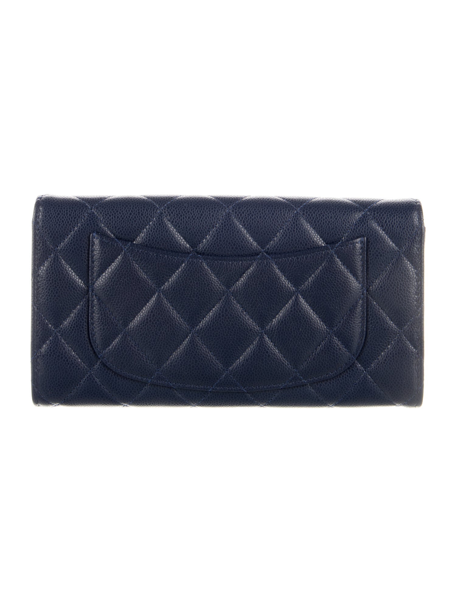 Chanel Large Gusset Flap Continental Wallet Interlocking CC Logo Trifold Wallet