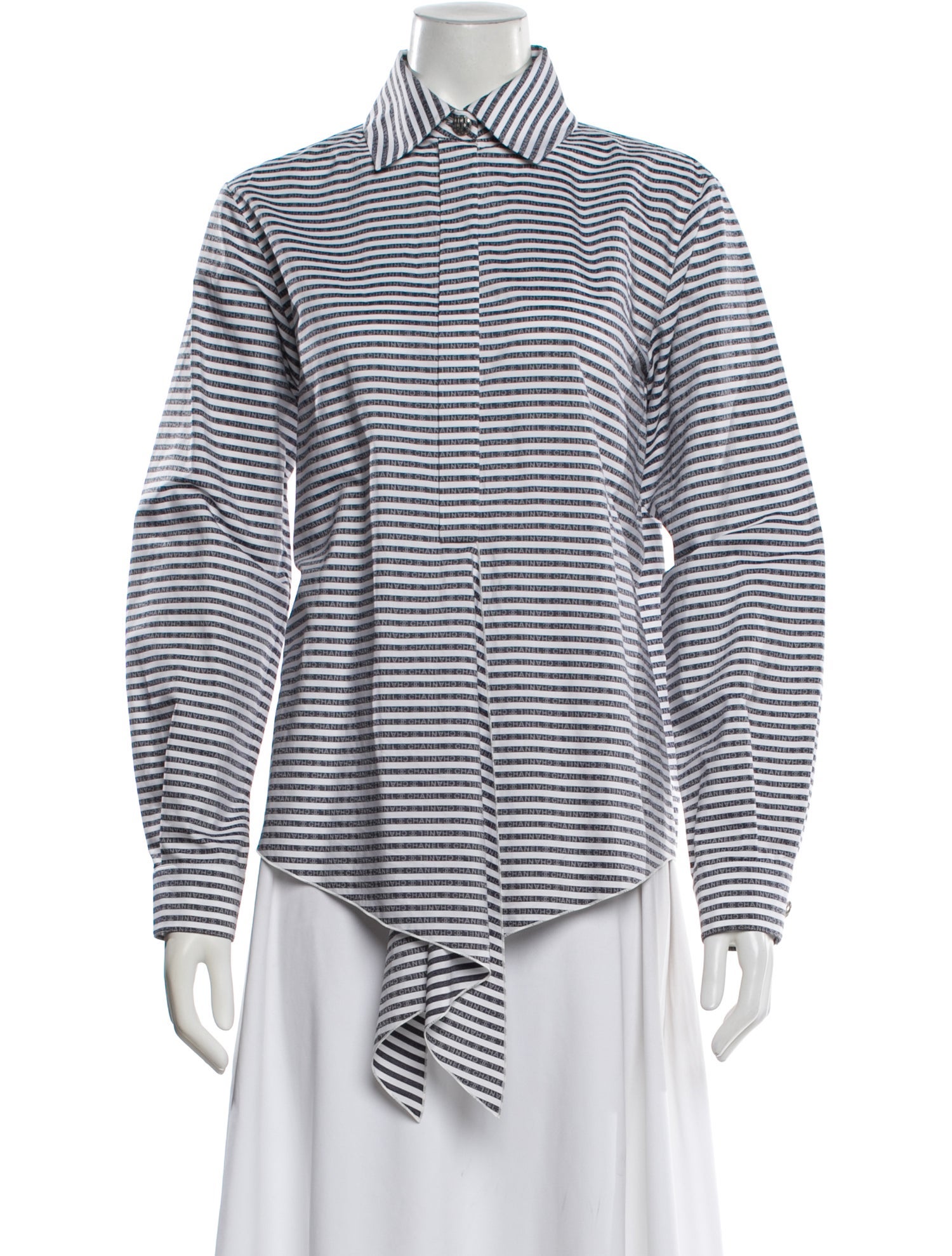 Chanel 2020 Striped Button-Up Top w/ Tags