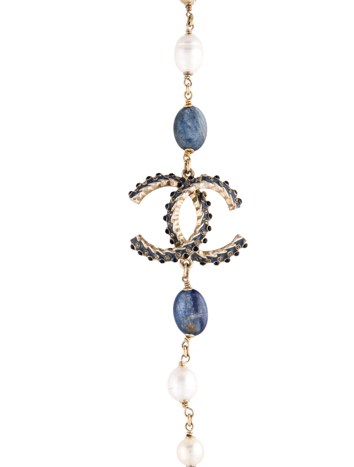 Chanel Pearl, Faux Pearl & Multistone Station Necklace
