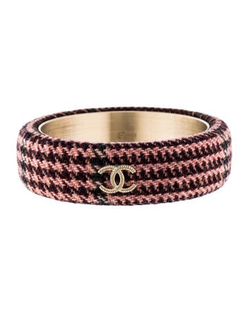 Chanel CC Tweed Bangle Bracelet