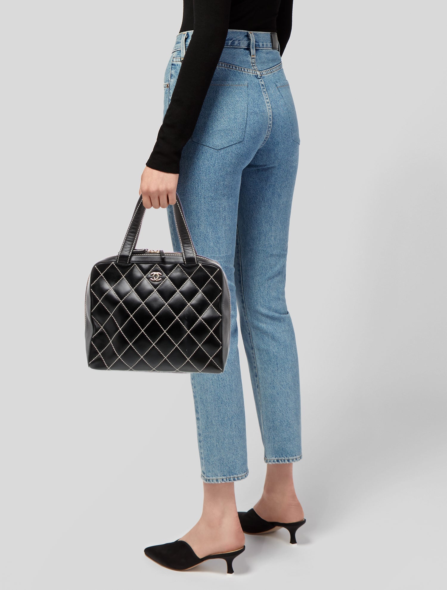 Chanel Large Surpique Wild Stitch Bag - Black Totes, Handbags
