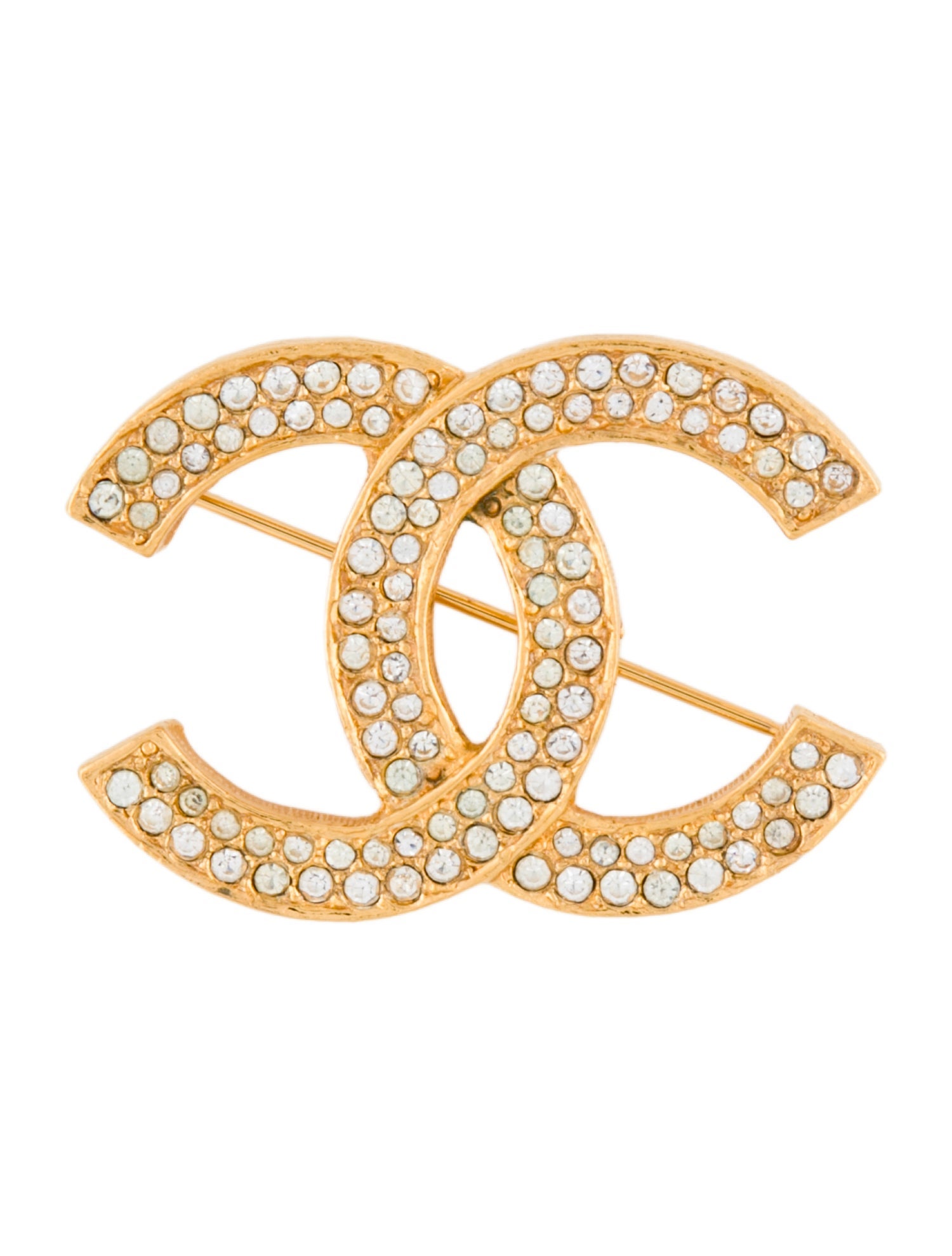 Chanel Vintage Strass CC Pin Brooch
