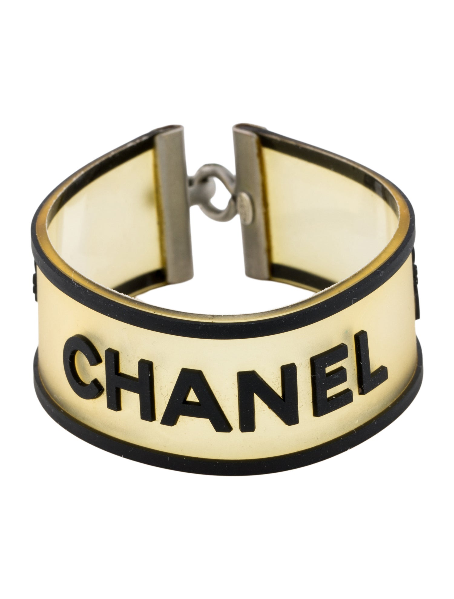 Chanel Rubber Clover Cuff Bracelet