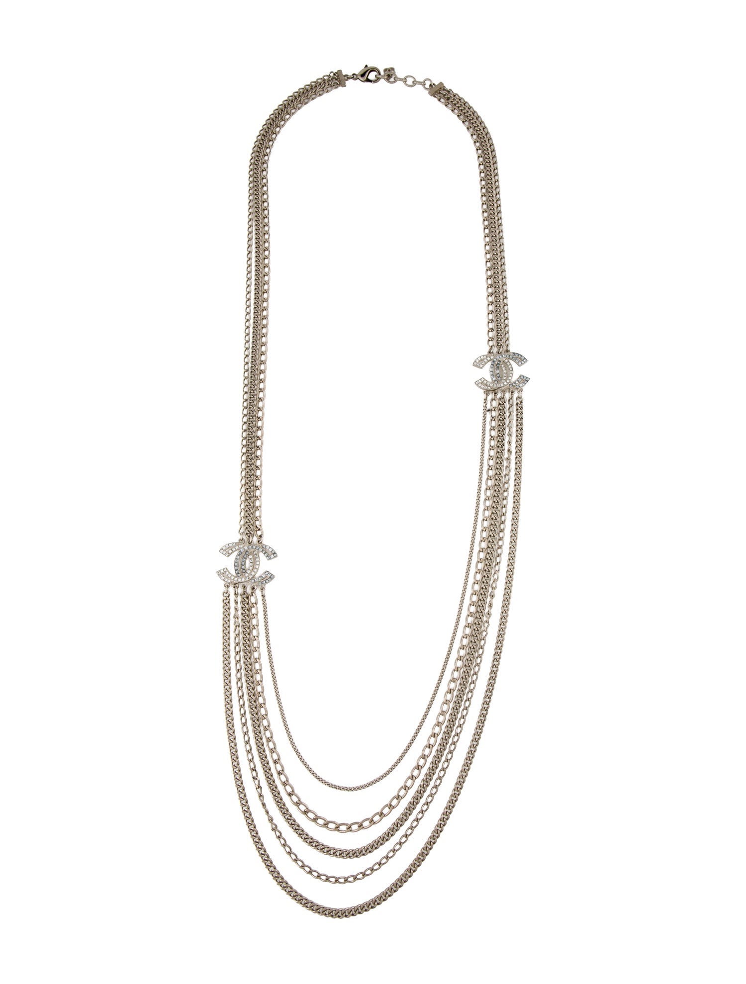 Chanel Strass CC Multistrand Necklace
