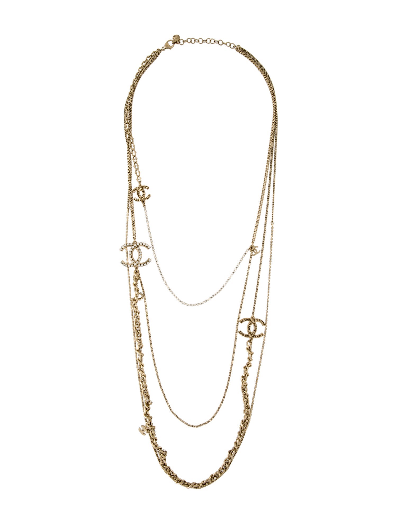 Chanel Strass CC Multistrand Necklace